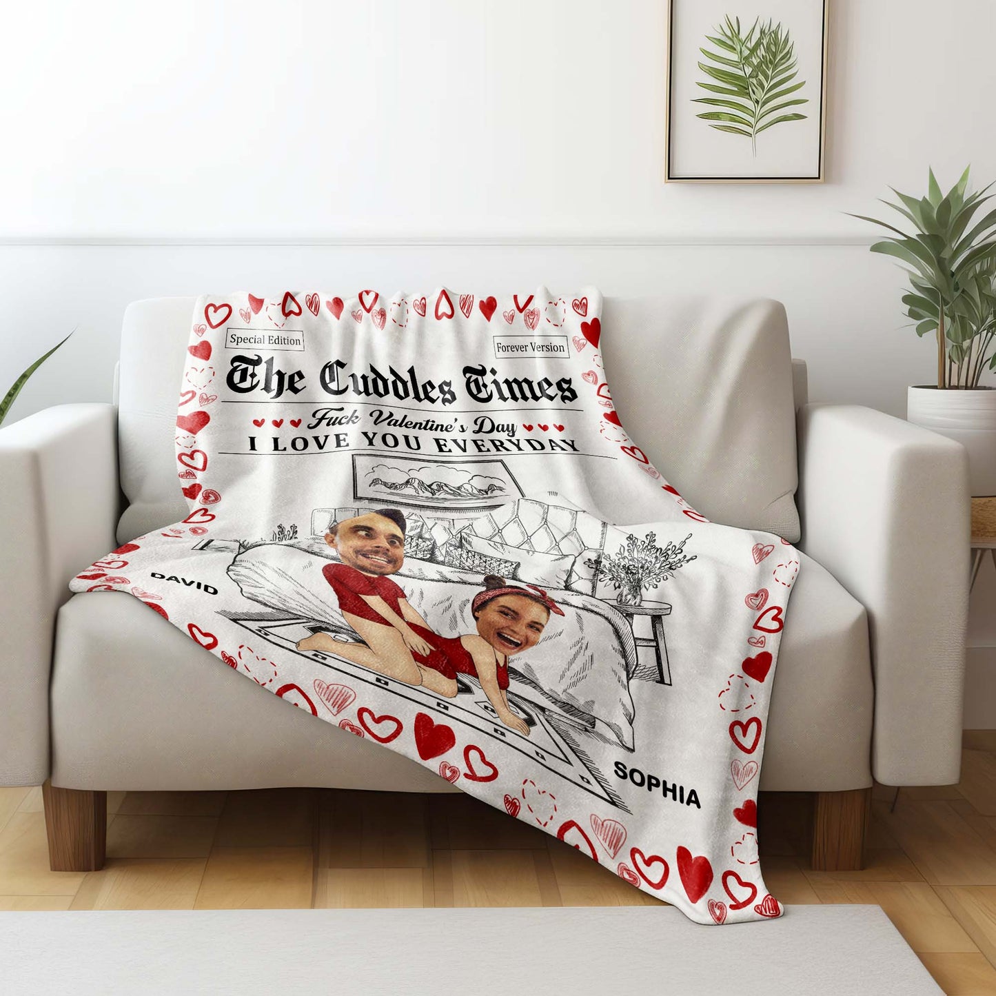 Embrace Love Everyday, Not Just Valentine's Day Hearts and Couple Design