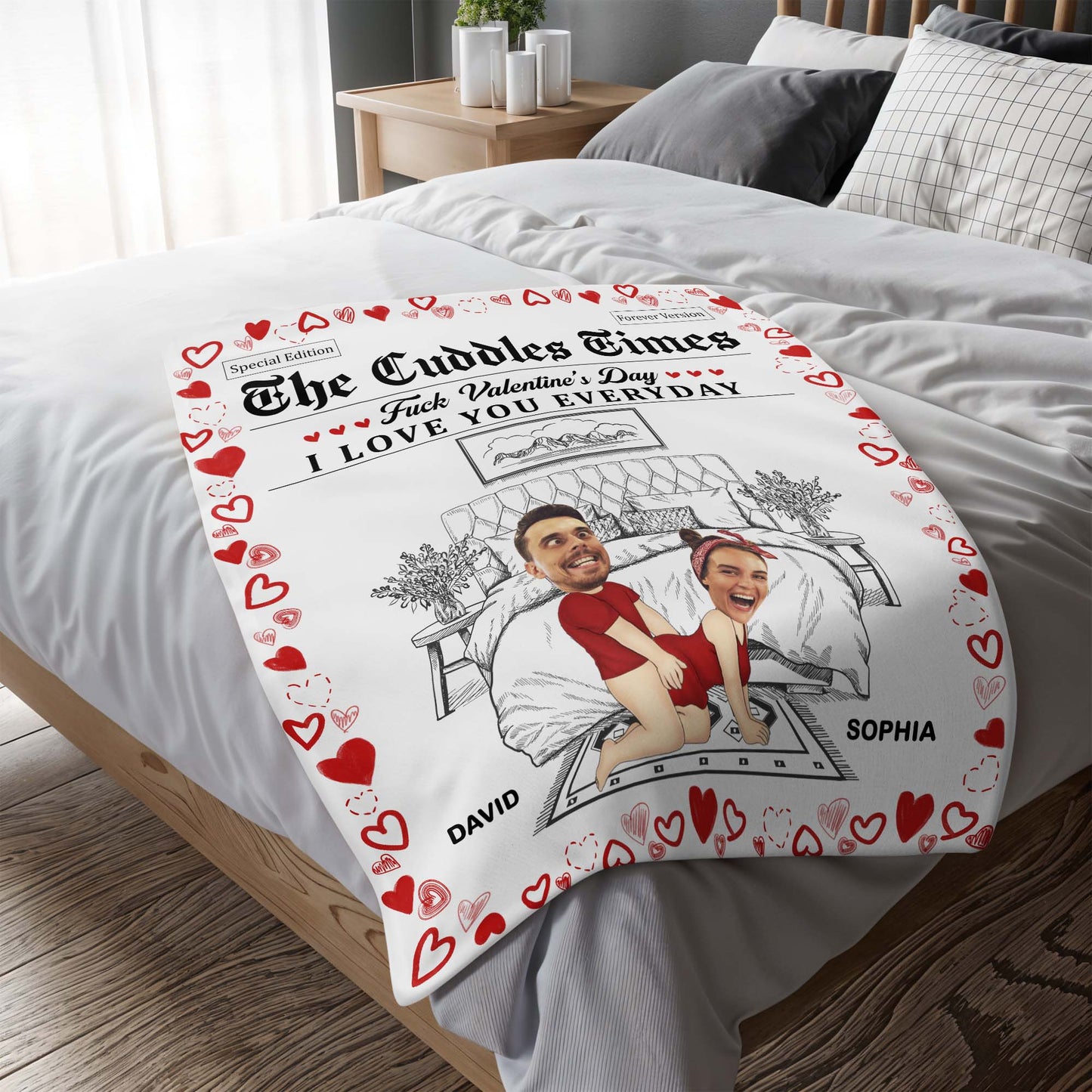 Embrace Love Everyday, Not Just Valentine's Day Hearts and Couple Design