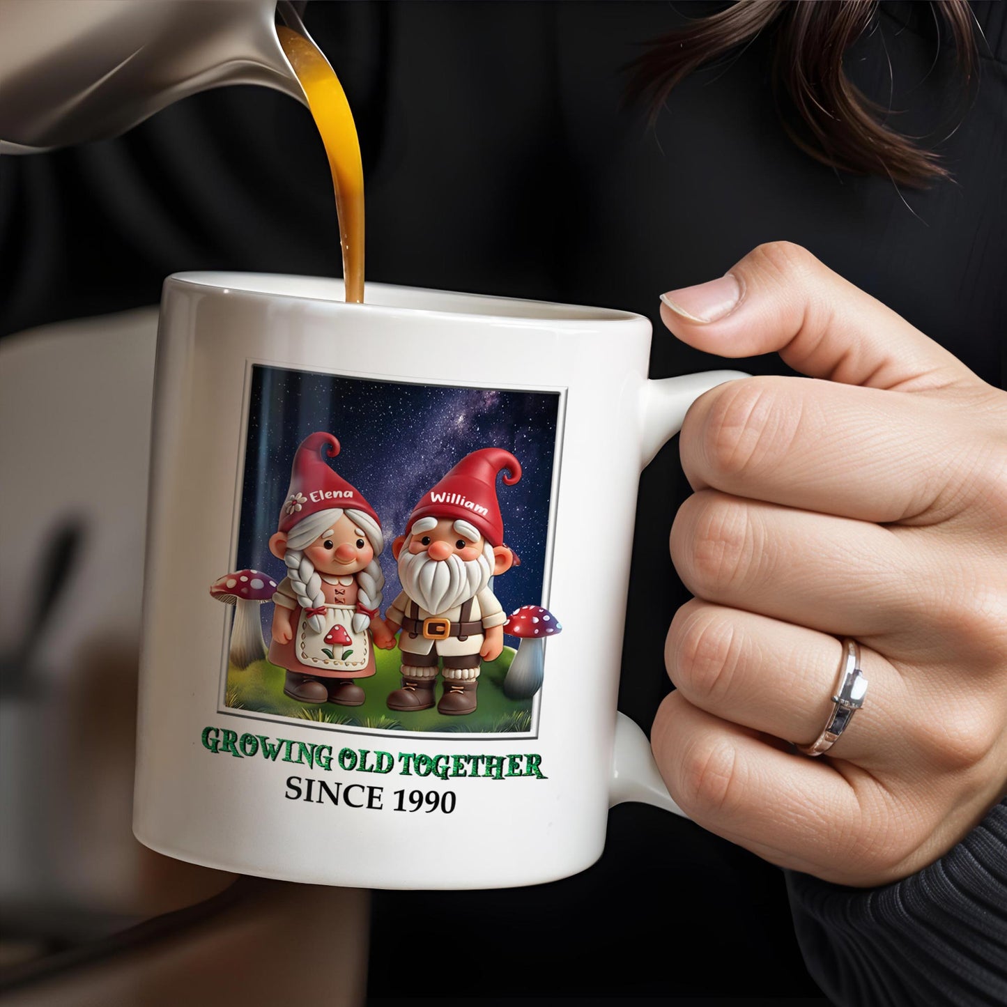 Gnome Couple Growing Old Together Personalized Mug