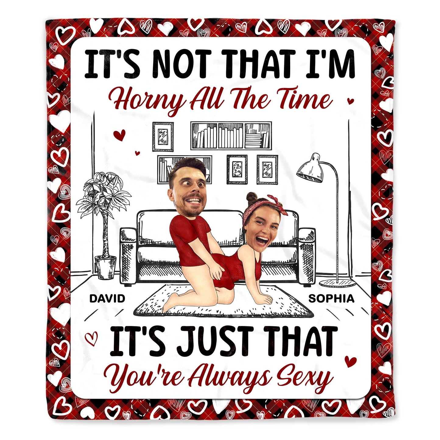 Always Irresistible Couple Cartoon Illustrated Custom Blanket