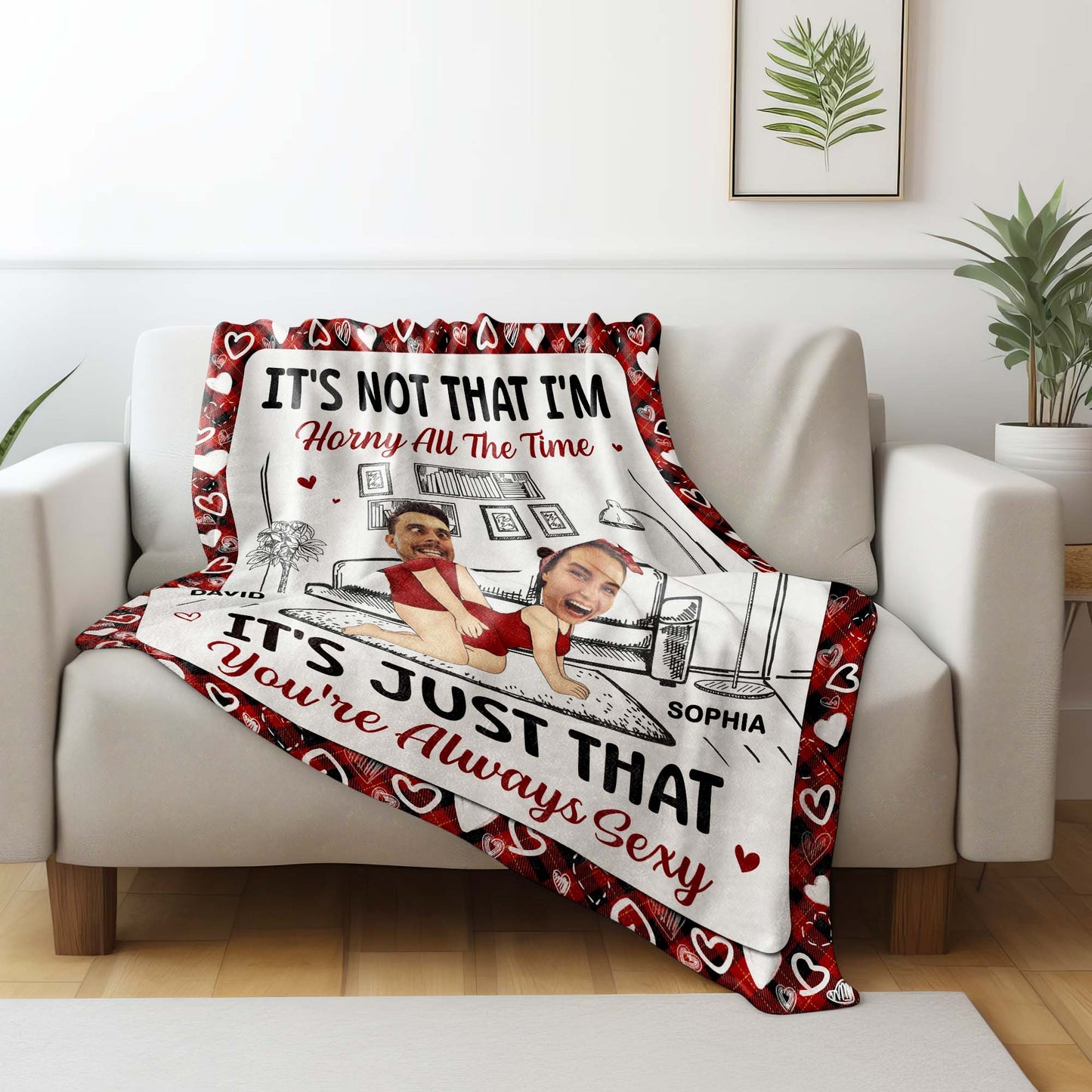 Always Irresistible Couple Cartoon Illustrated Custom Blanket