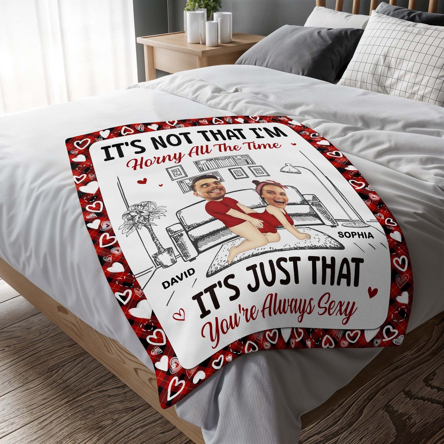 Always Irresistible Couple Cartoon Illustrated Custom Blanket