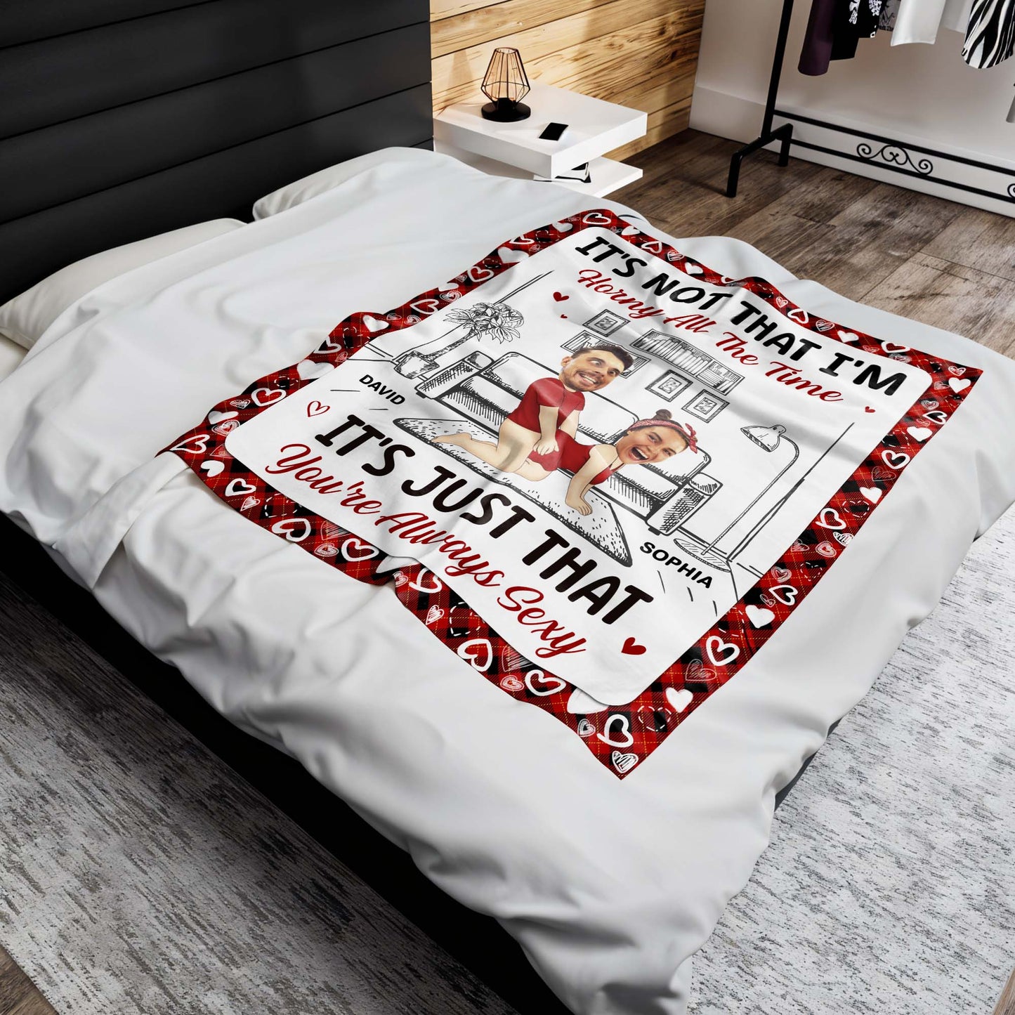 Always Irresistible Couple Cartoon Illustrated Custom Blanket