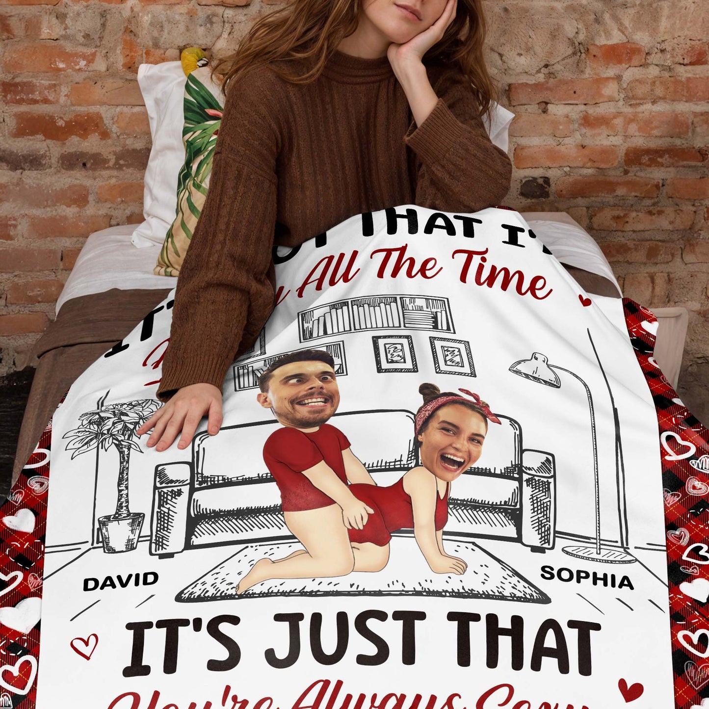 Always Irresistible Couple Cartoon Illustrated Custom Blanket
