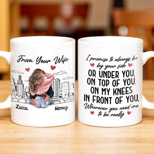 Romantic Commitment Message With Couple And Cityscape