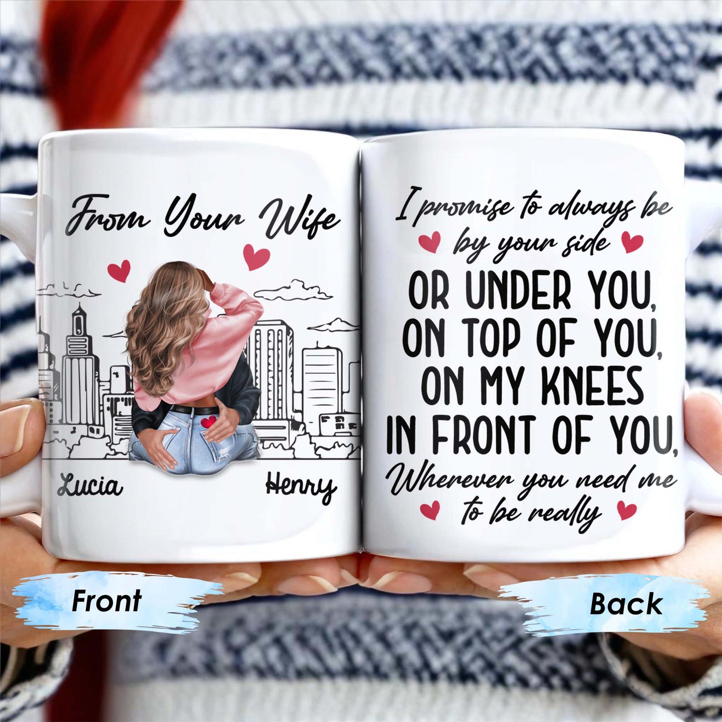Romantic Commitment Message With Couple And Cityscape