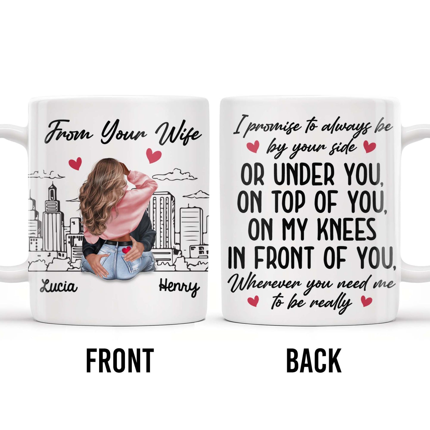 Romantic Commitment Message With Couple And Cityscape