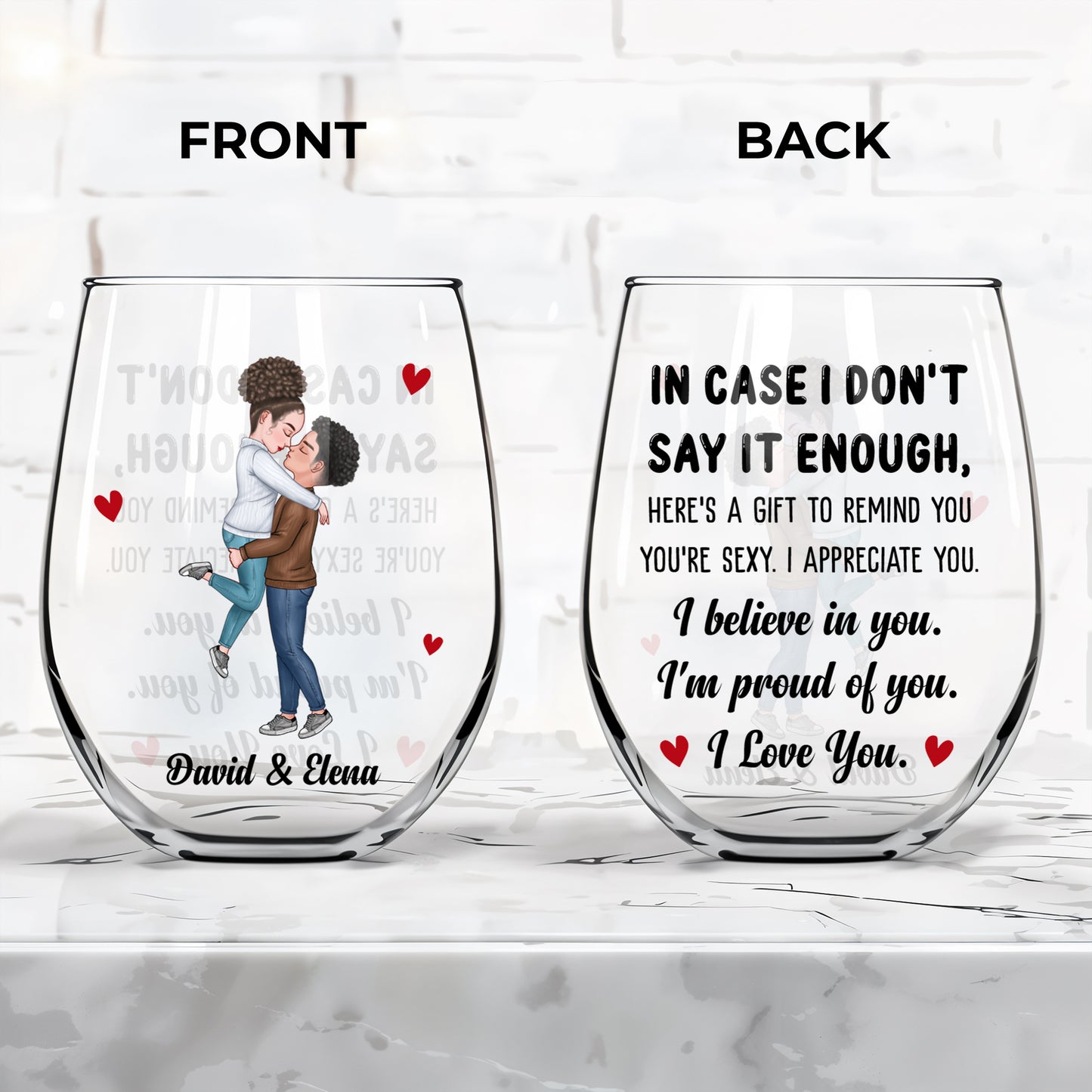 Loving Reminder For Partner Featuring Hearts And Couple