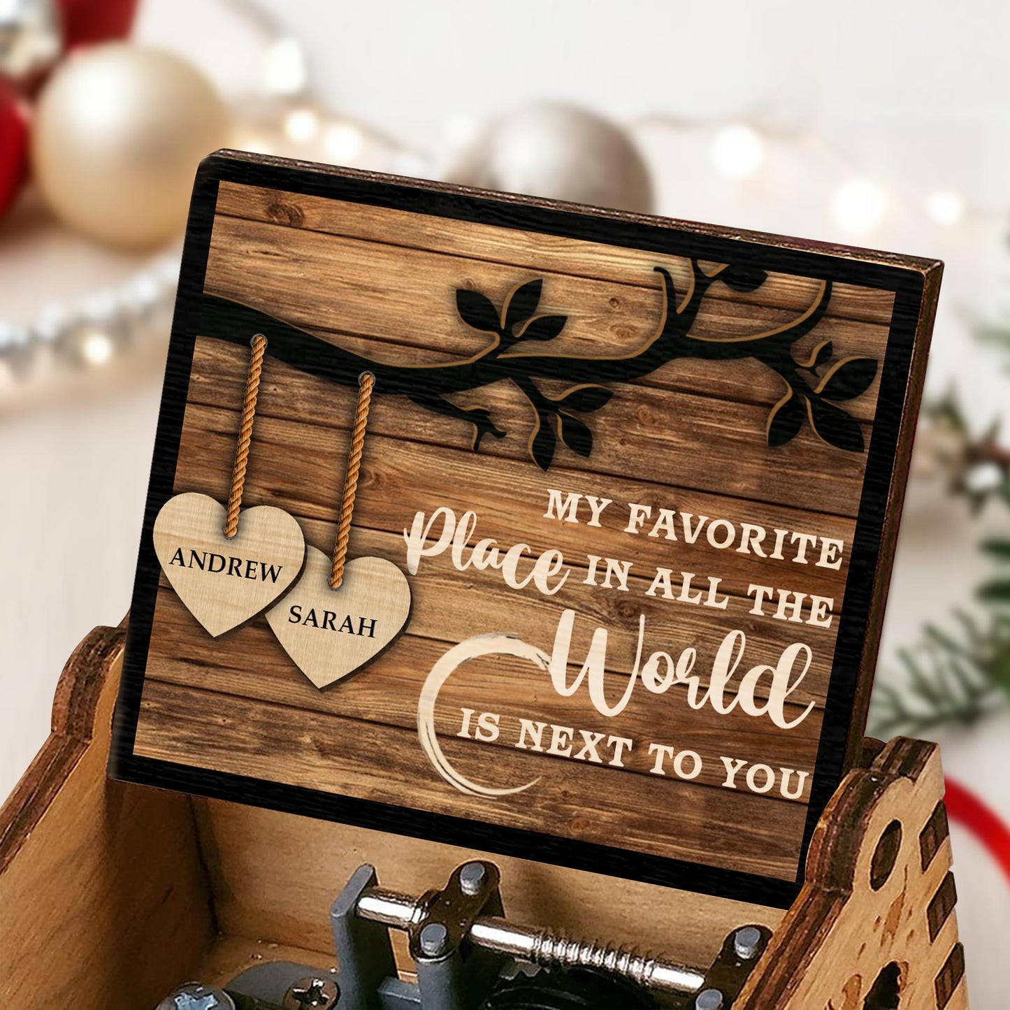 Favorite Place in The World Tree Branches And Hearts Design