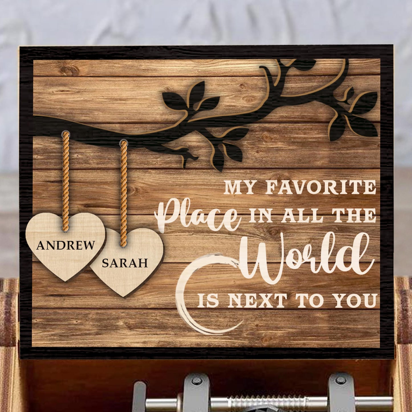 Favorite Place in The World Tree Branches And Hearts Design