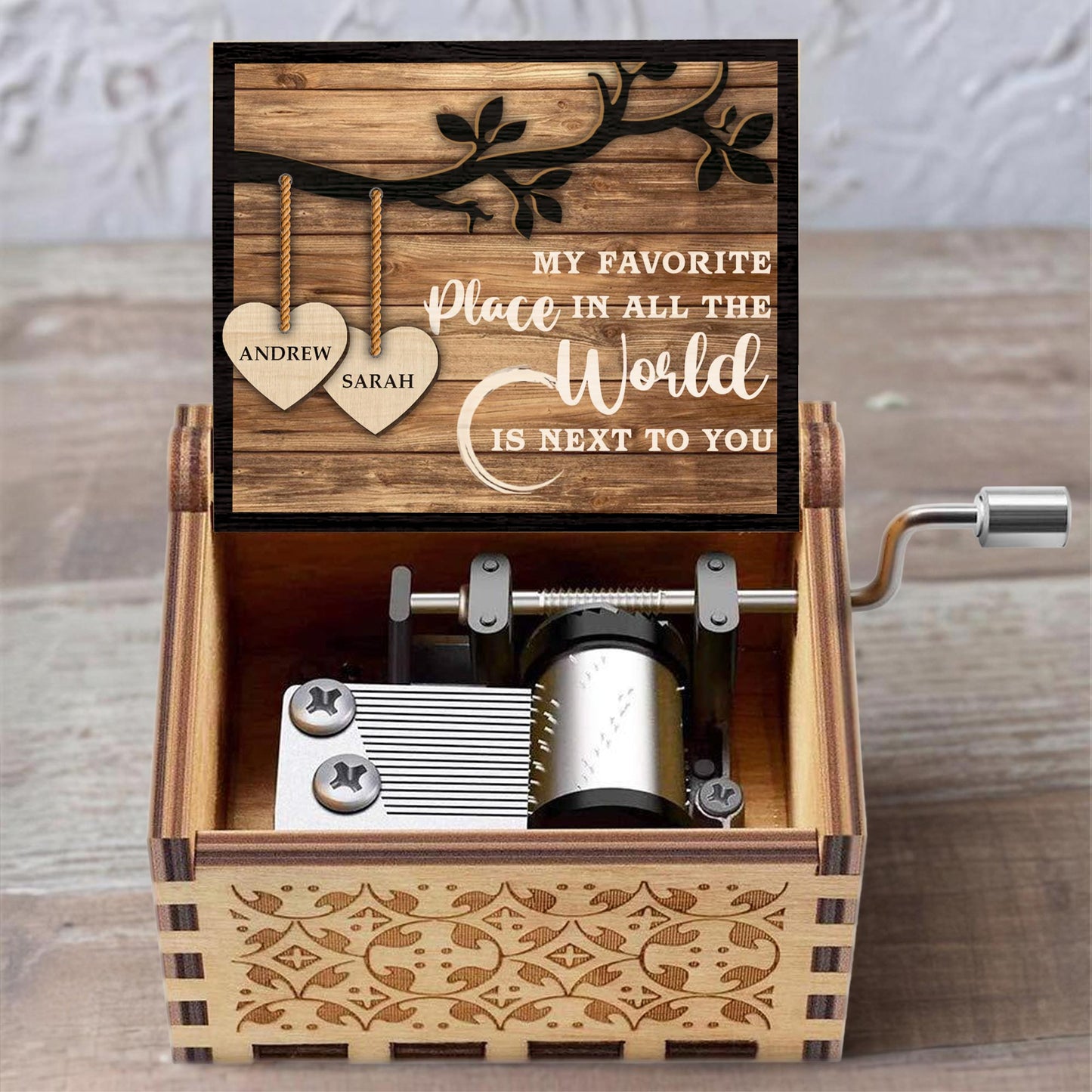 Favorite Place in The World Tree Branches And Hearts Design