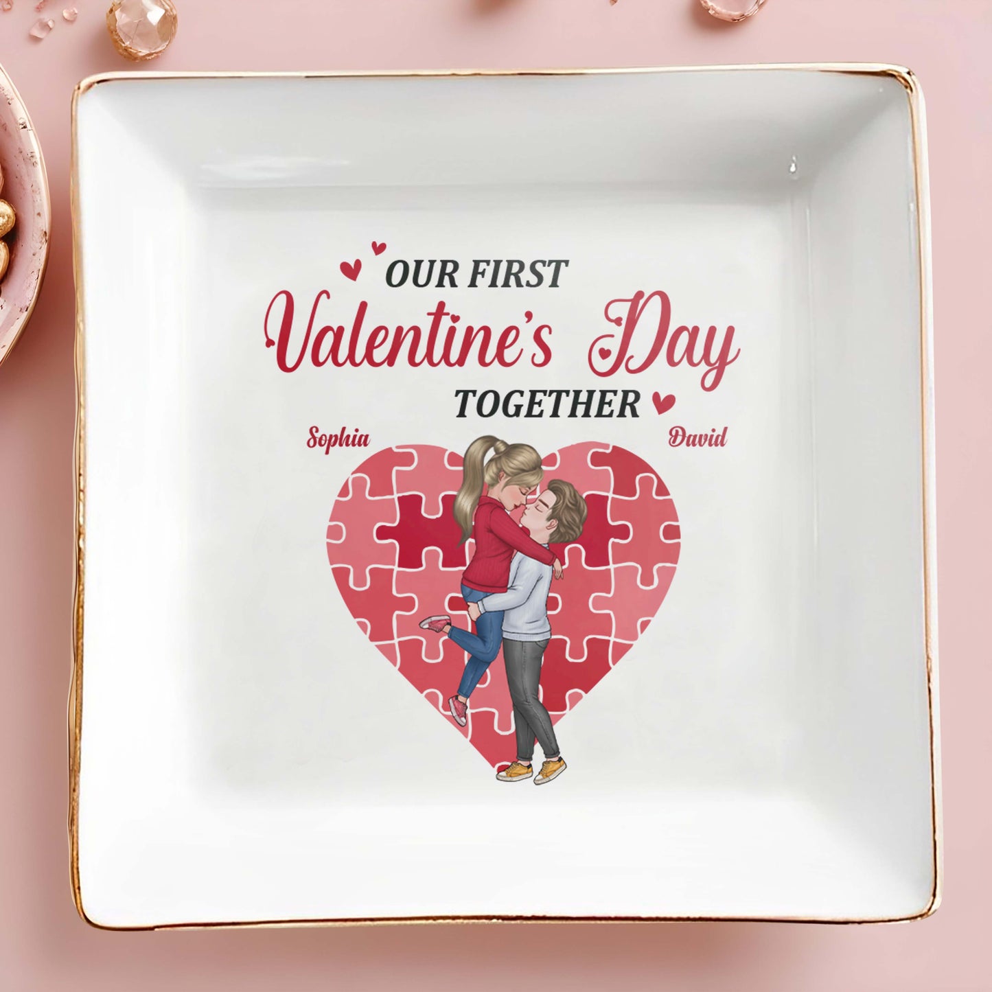 Our First Valentine's Day Together Heart And Puzzle