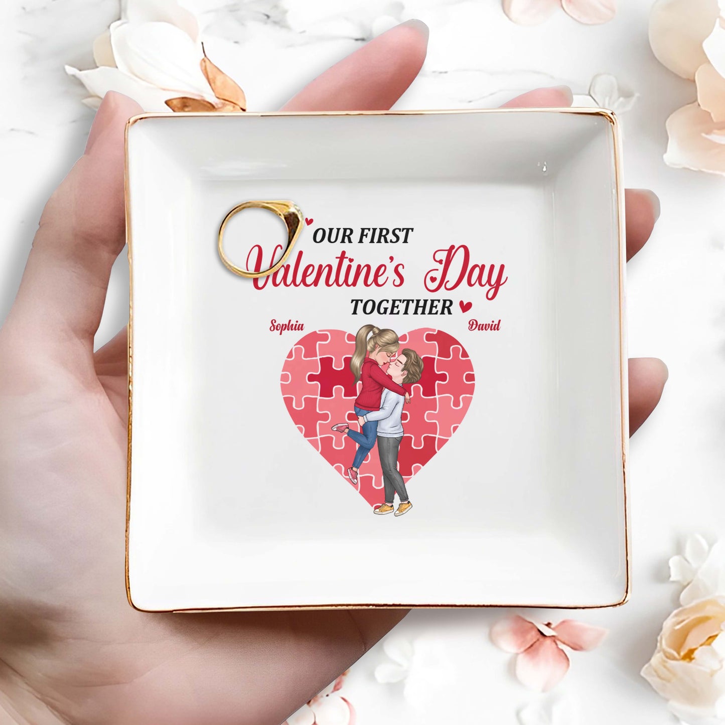 Our First Valentine's Day Together Heart And Puzzle