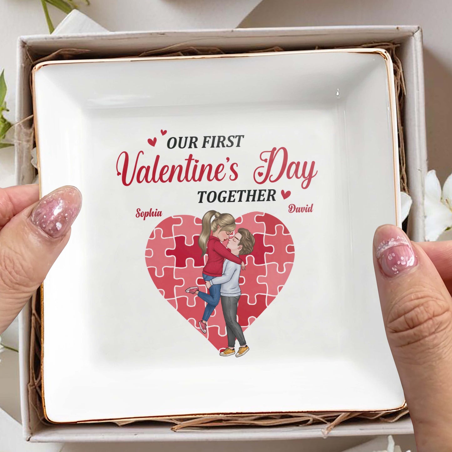 Our First Valentine's Day Together Heart And Puzzle
