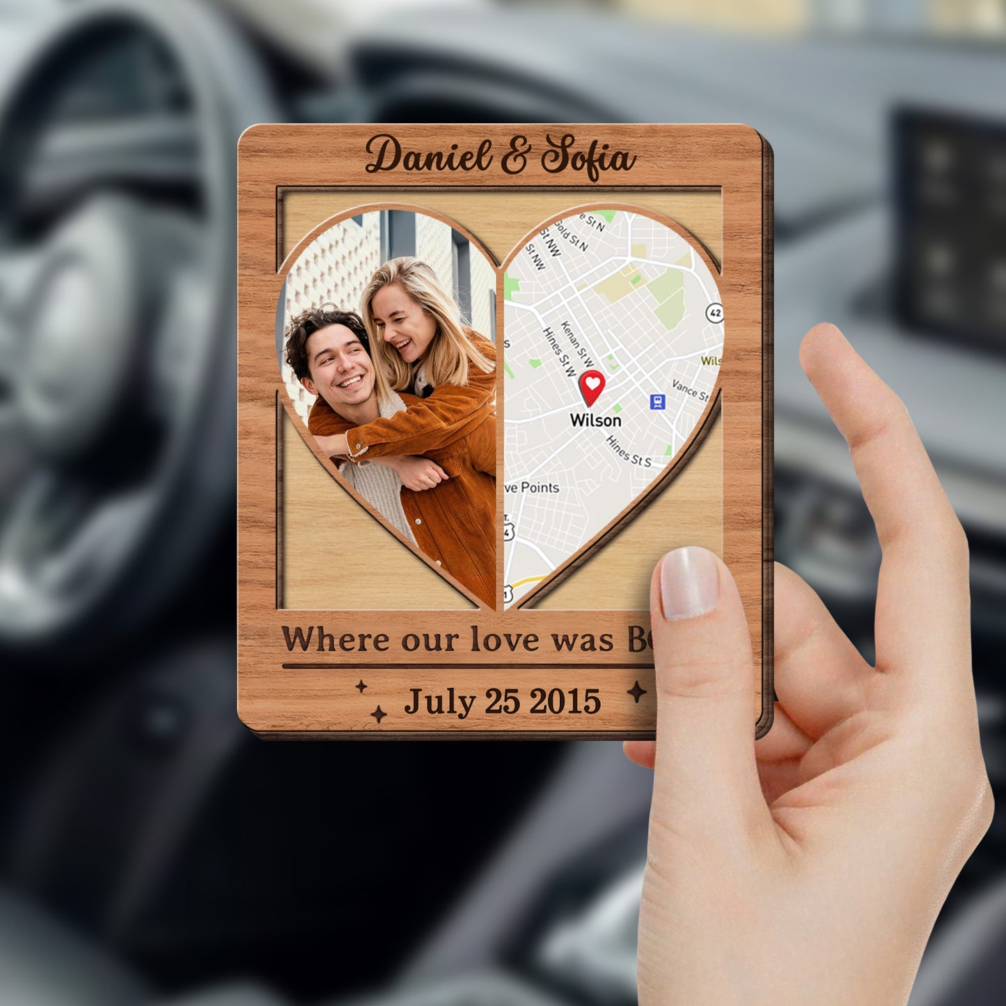 Where Our Love Was Born Heart Map Photo Frame
