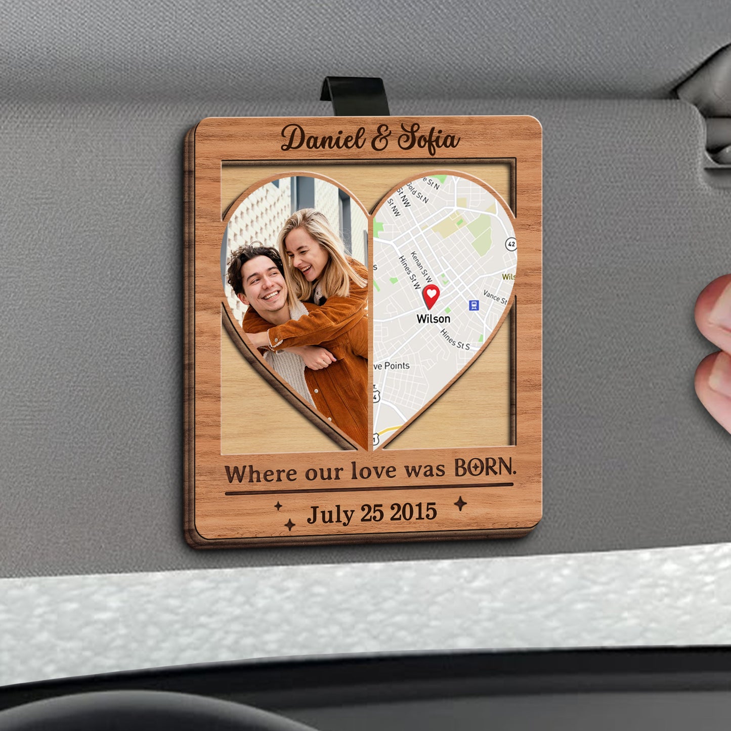 Where Our Love Was Born Heart Map Photo Frame