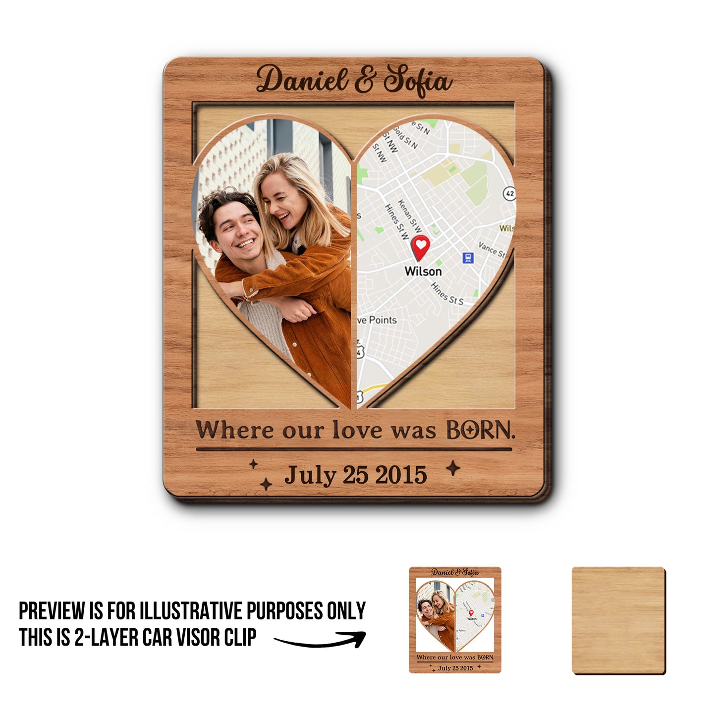 Where Our Love Was Born Heart Map Photo Frame