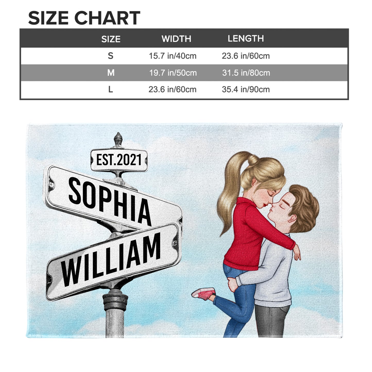 Heartfelt Moment Between Loved Ones With Customizable Street Signs - Personalized Custom Doormat - CPL317_DRM