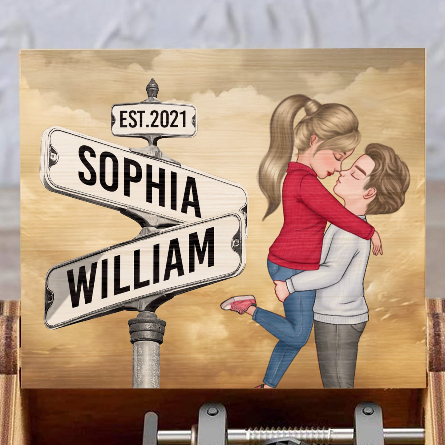 Timeless Embrace Moment Forever Captured Street Signs Design