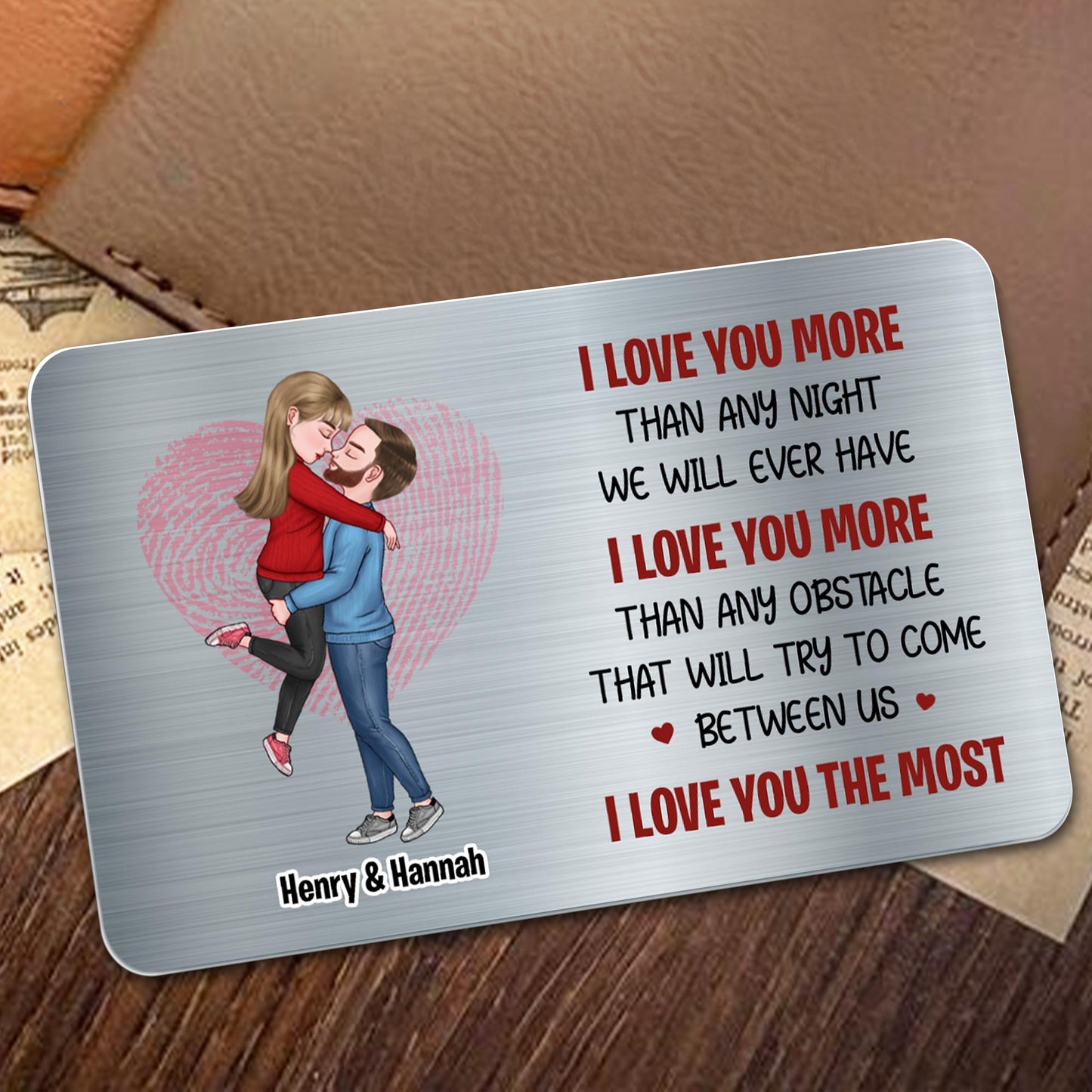 I Love You More Than Any Night, Couple Embrace With Heart