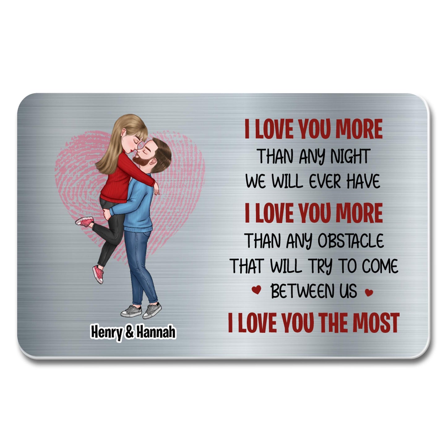 I Love You More Than Any Night, Couple Embrace With Heart