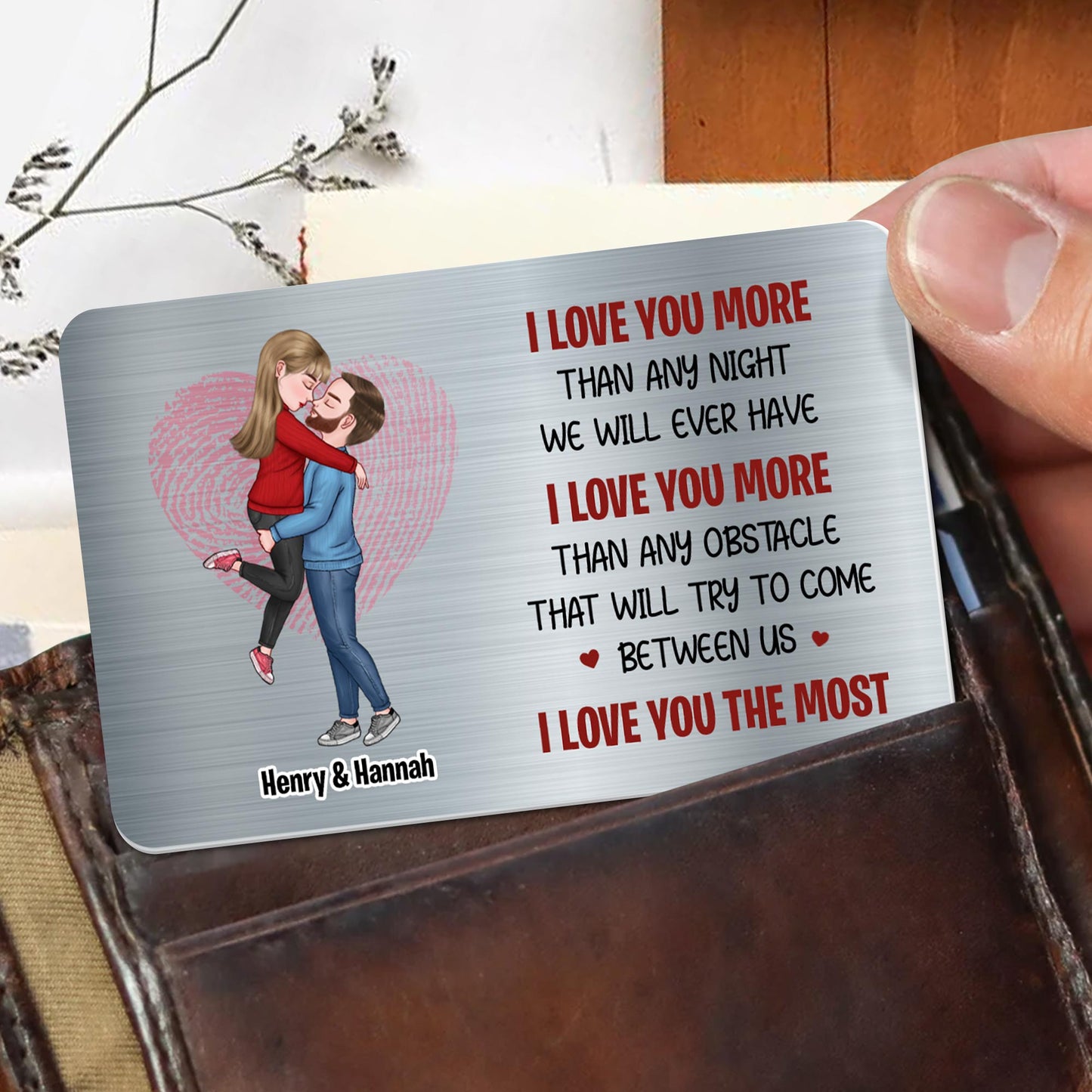 I Love You More Than Any Night, Couple Embrace With Heart