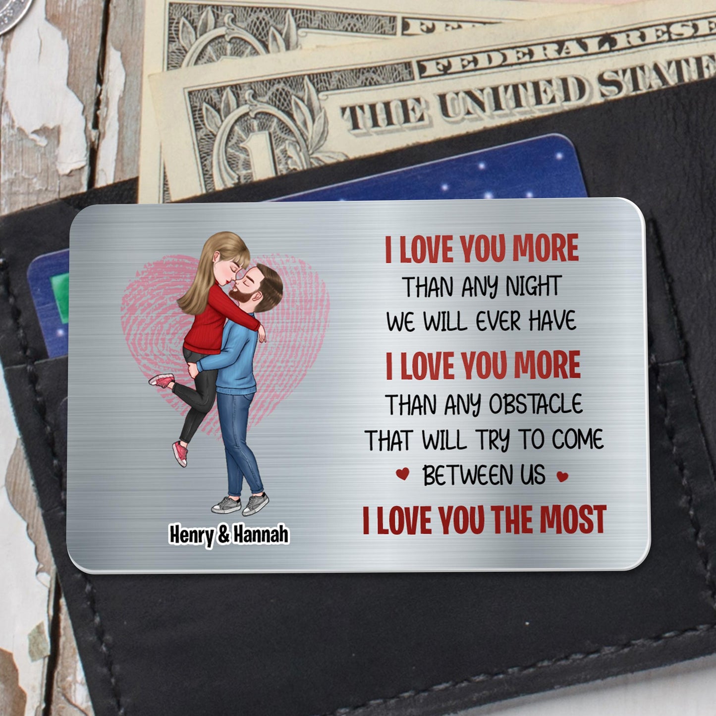 I Love You More Than Any Night, Couple Embrace With Heart