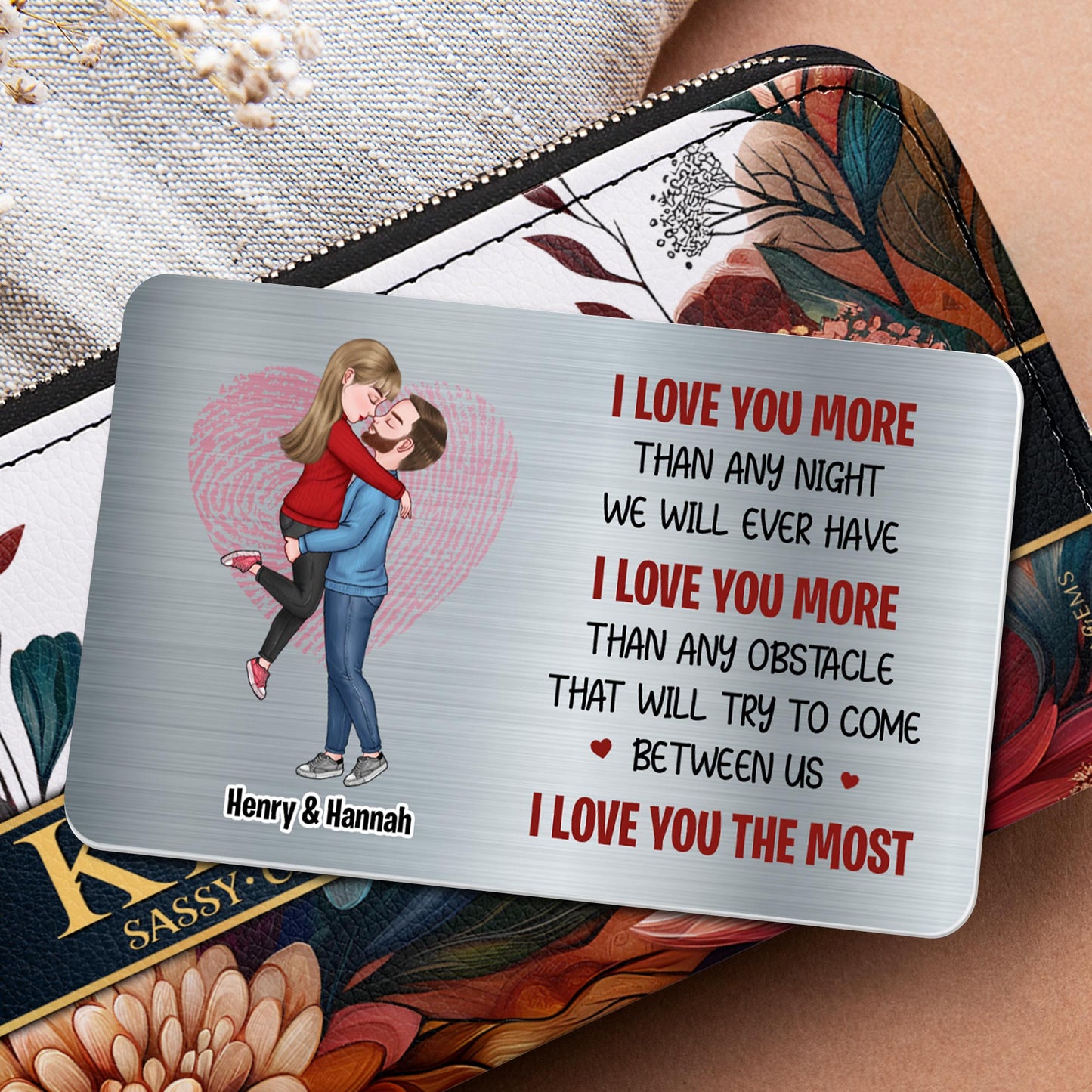 I Love You More Than Any Night, Couple Embrace With Heart