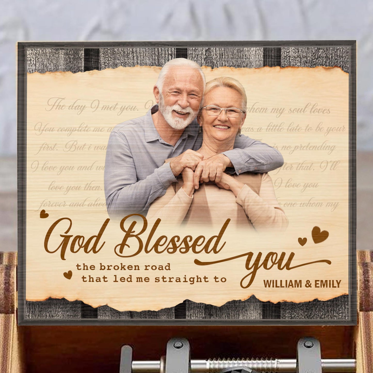 God Blessed You Led Me Straight to You Photo Frame Music Box