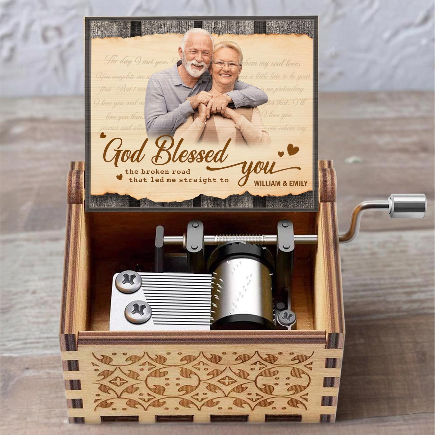 God Blessed You Led Me Straight to You Photo Frame Music Box