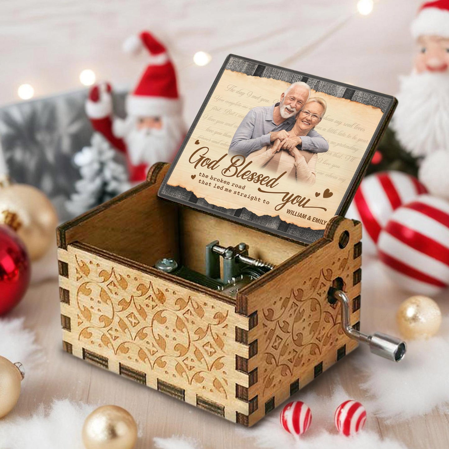 God Blessed You Led Me Straight to You Photo Frame Music Box
