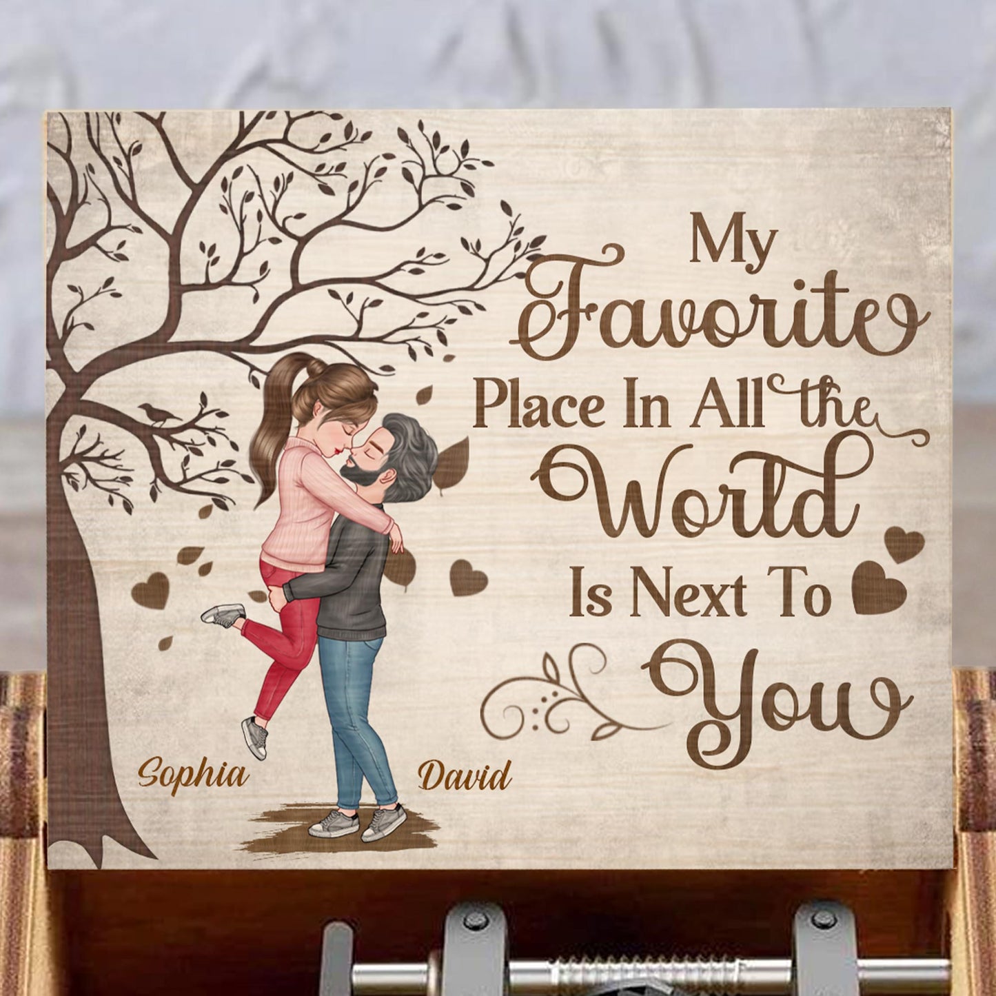 Favorite Place Next To You With Tree And Hearts