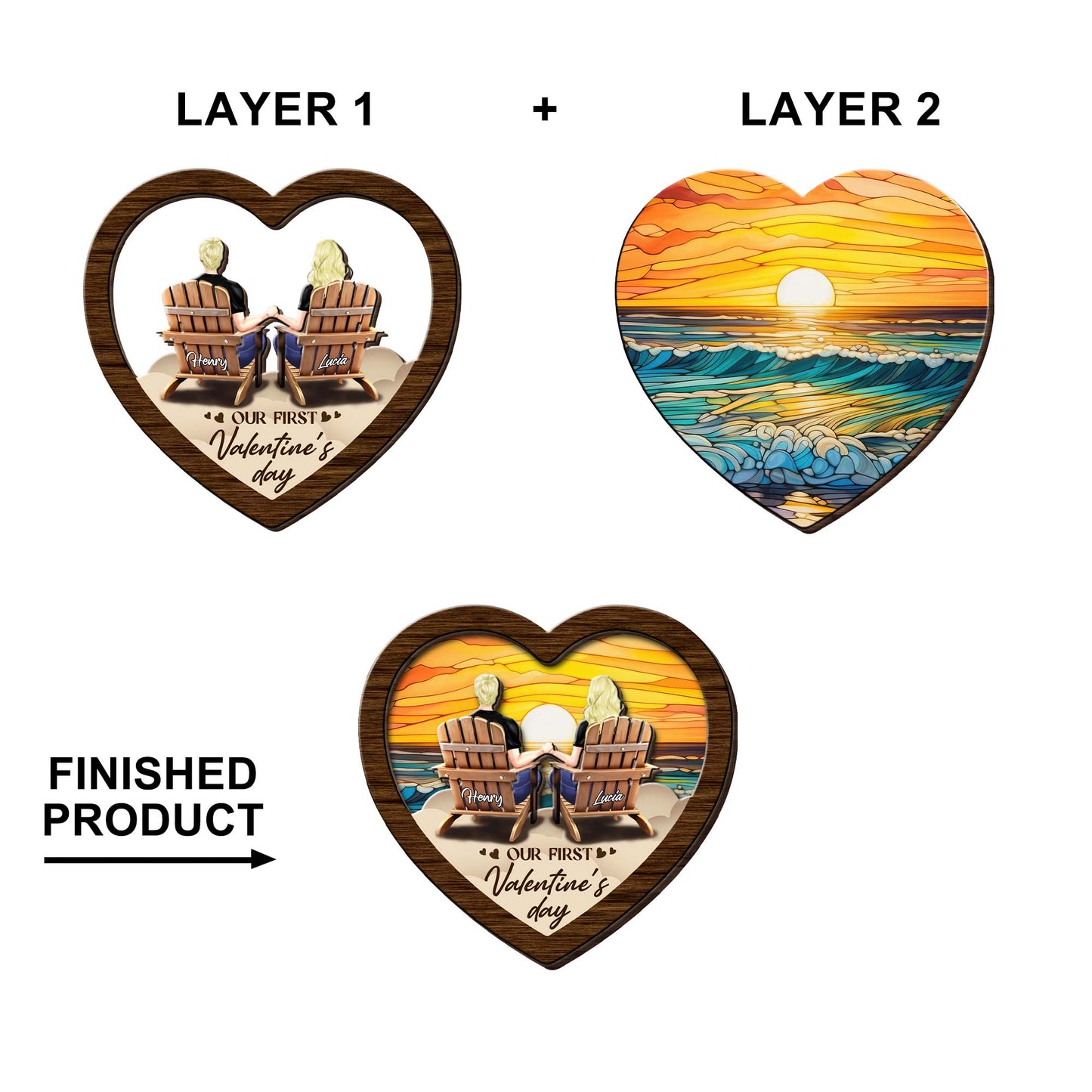 Our First Valentine's Day Sunset Beach Chairs Heart