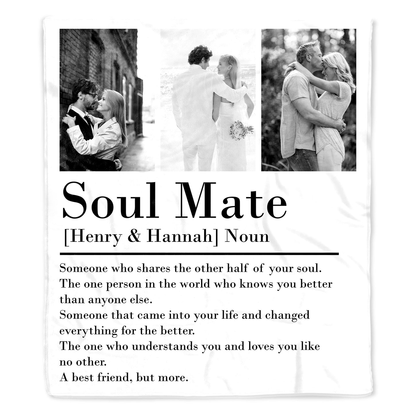 Soul Mate Definition Custom Throw Blanket