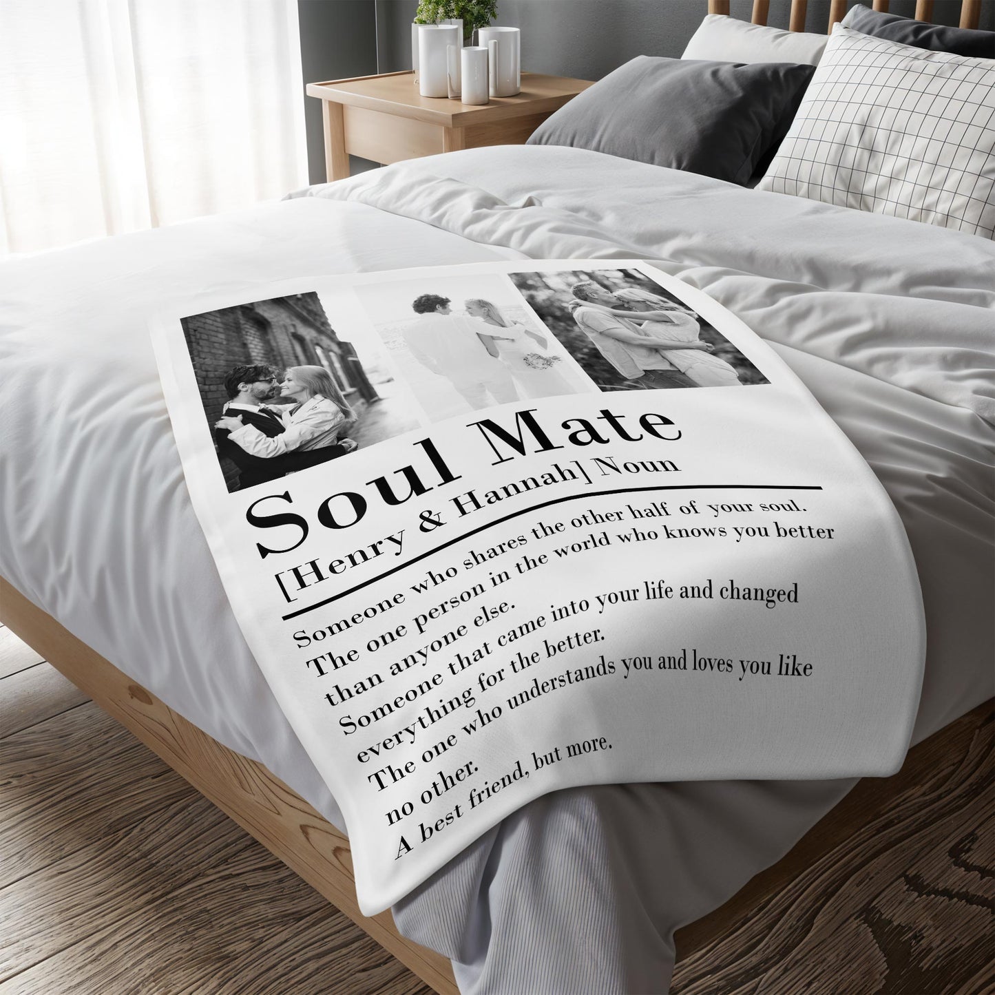 Soul Mate Definition Custom Throw Blanket