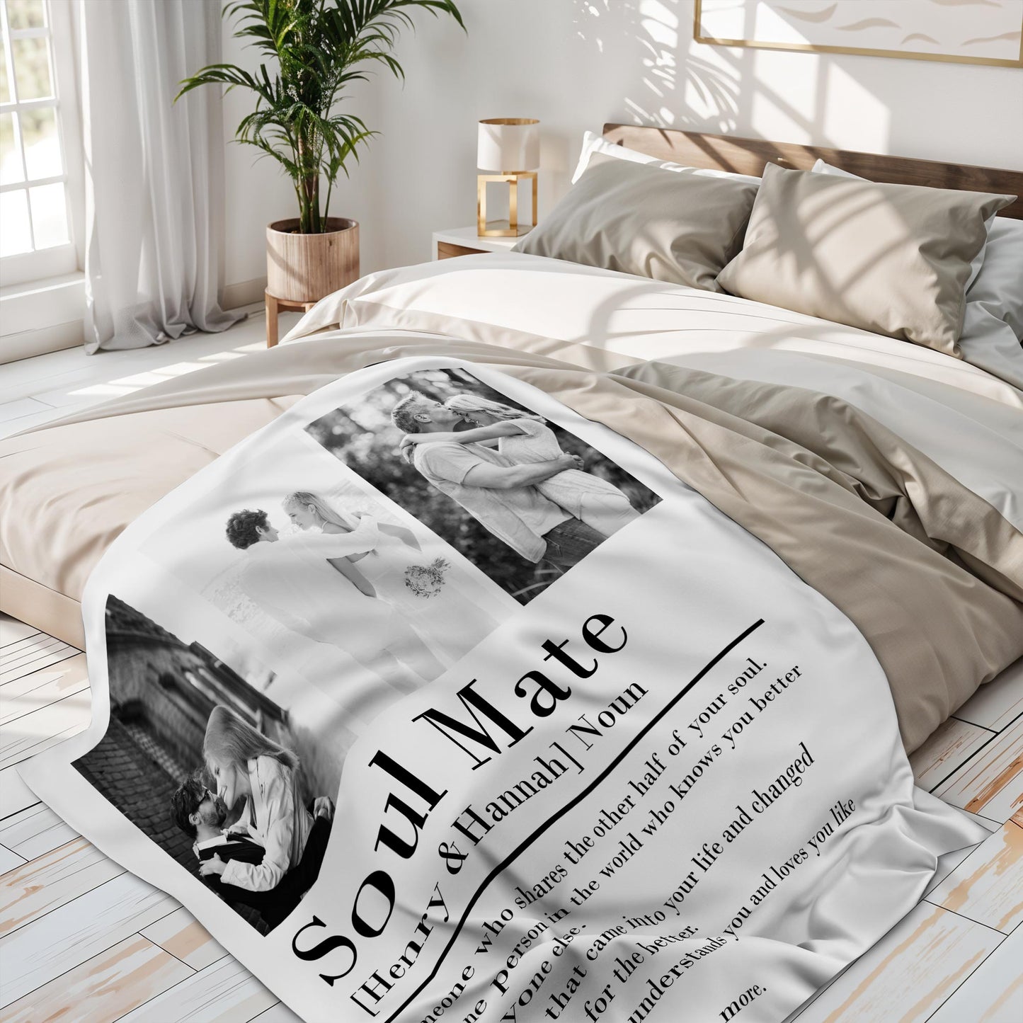 Soul Mate Definition Custom Throw Blanket