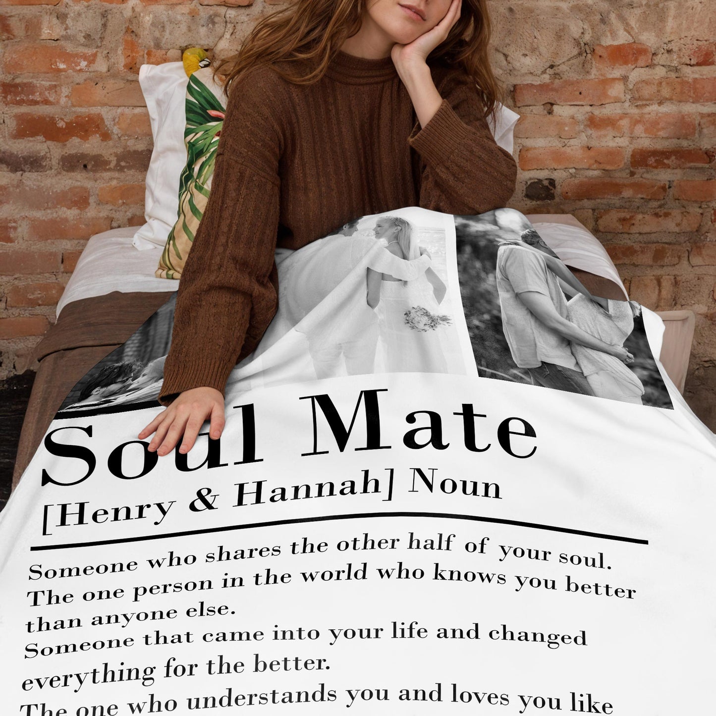 Soul Mate Definition Custom Throw Blanket