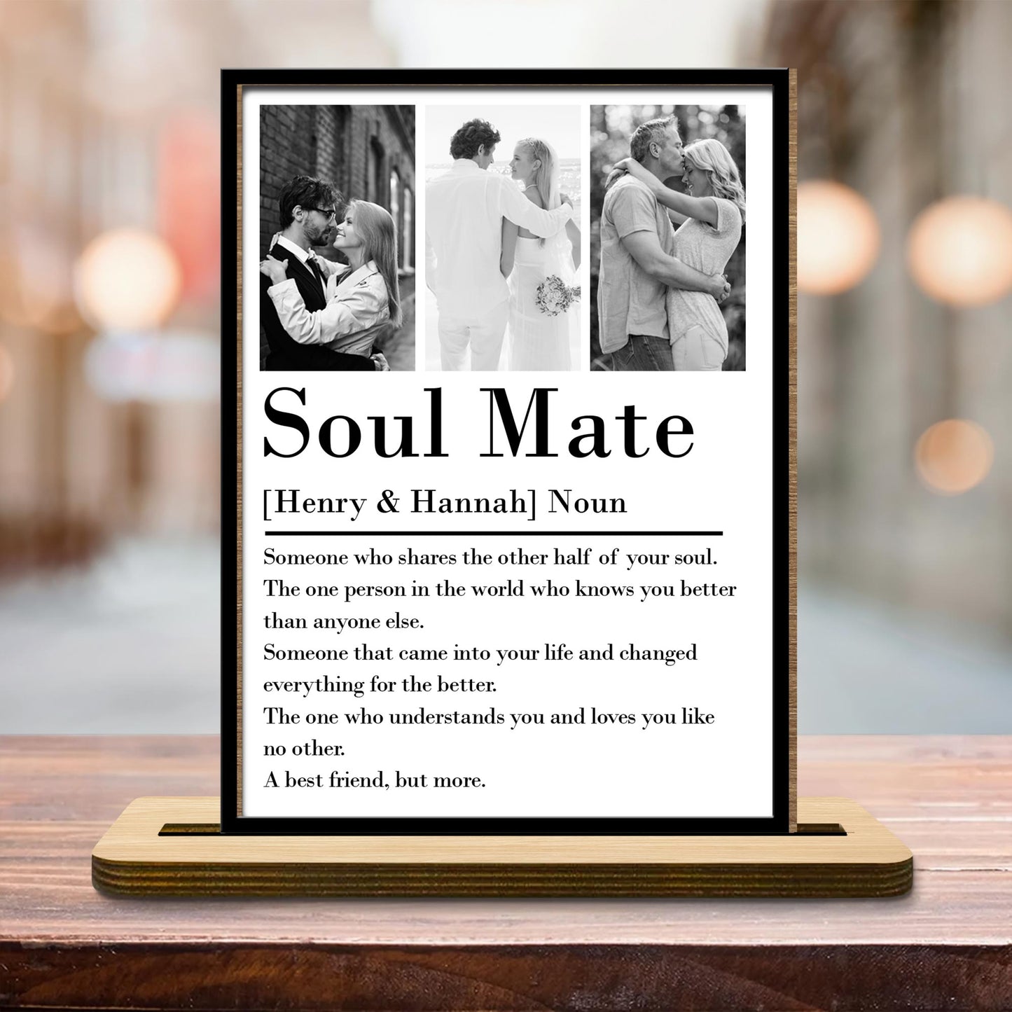 Soul Mate Definition Photo Collage Personalized Plaque