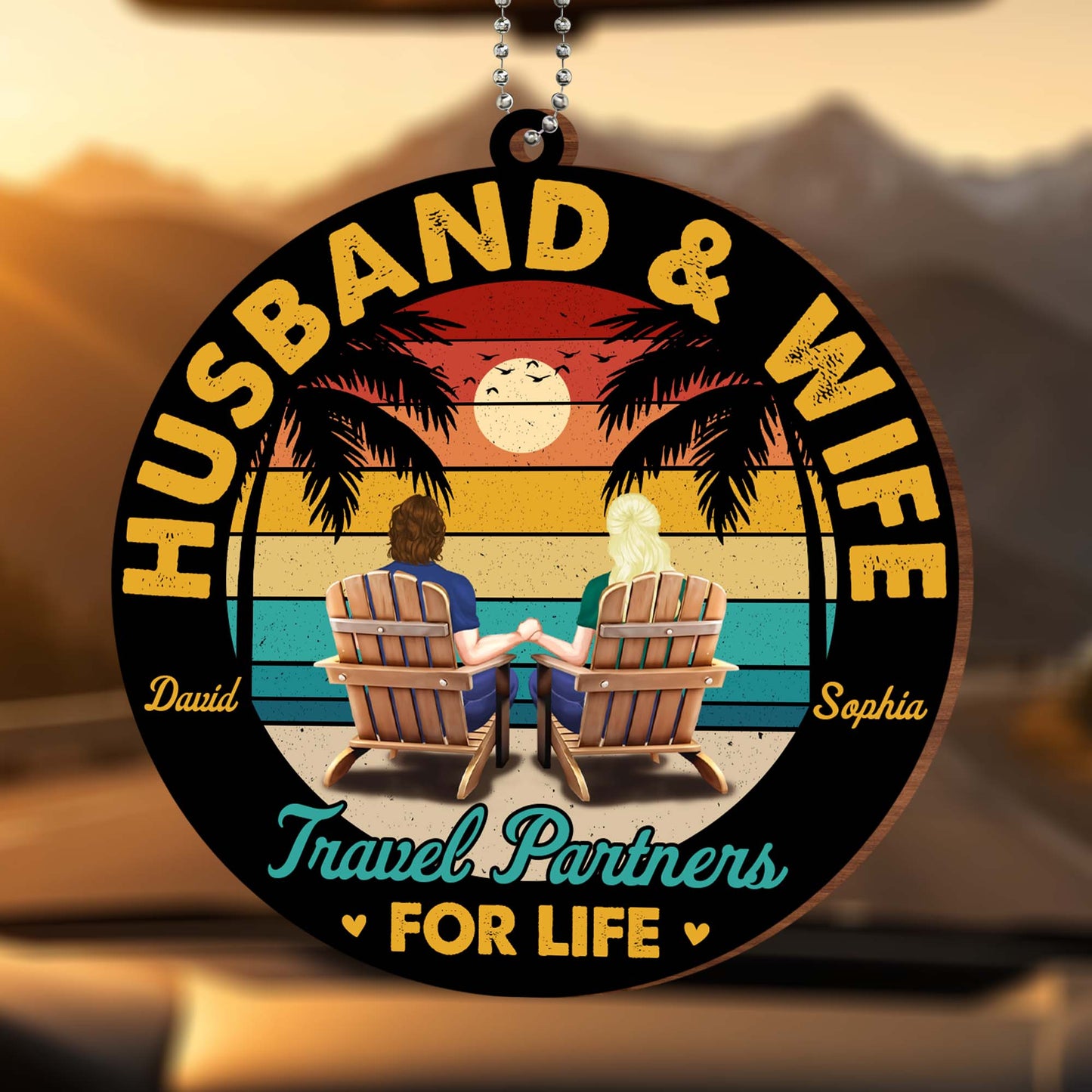 Husband And Wife Travel Partners For Life Ornament
