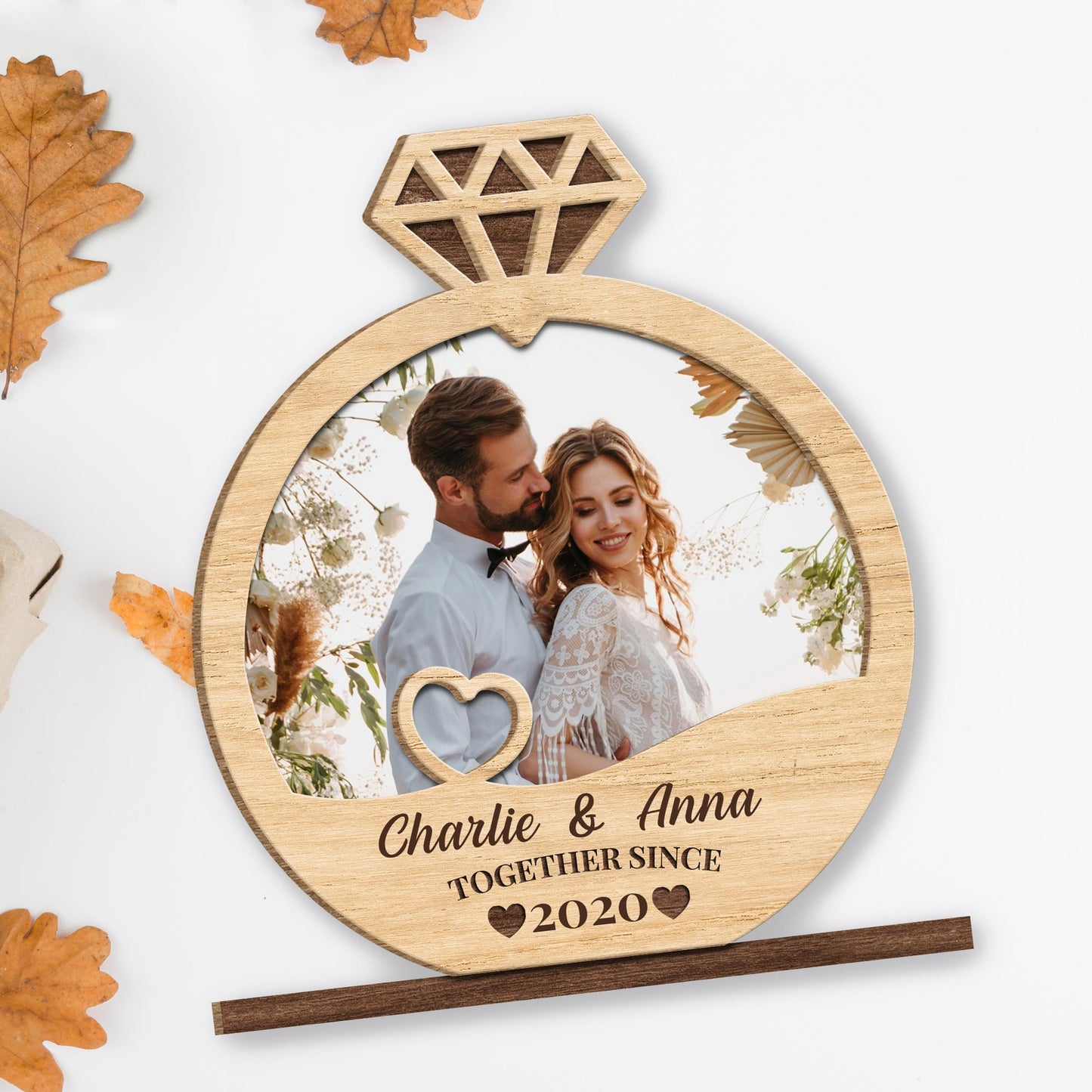 Together Since 2020 with Hearts and Diamond Ring