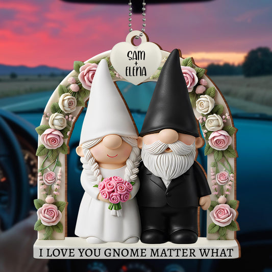 I Love You Gnome Matter What With Roses And Heart