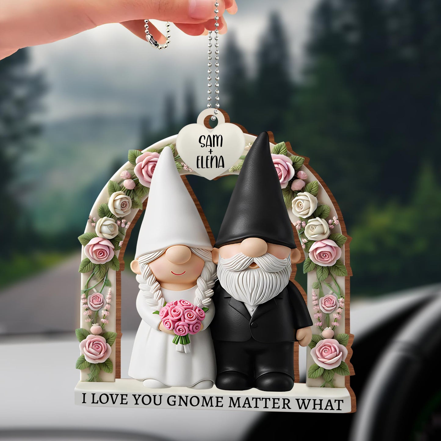 I Love You Gnome Matter What With Roses And Heart