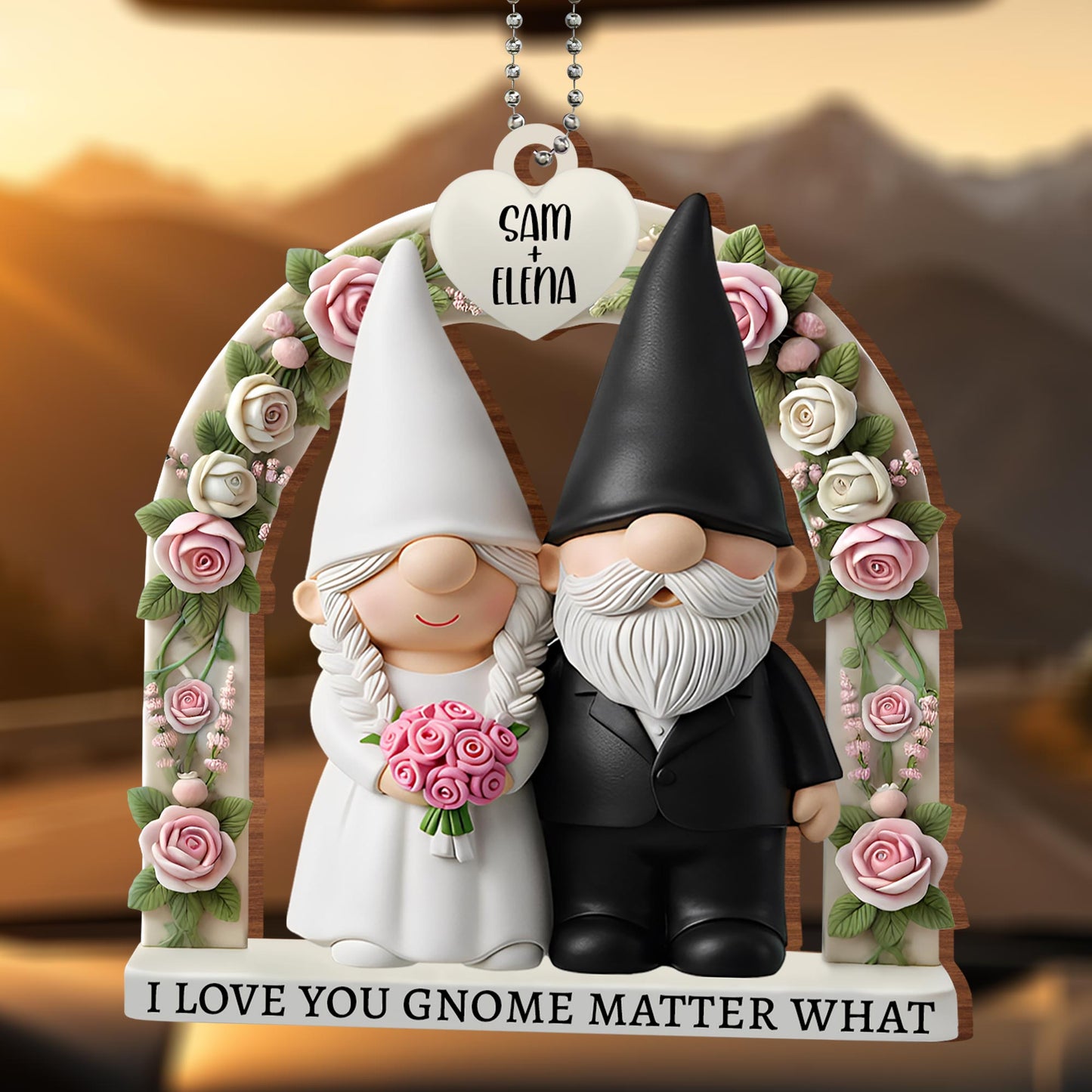 I Love You Gnome Matter What With Roses And Heart