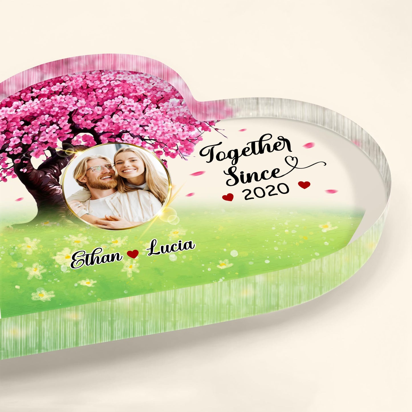 Together Since Year Cherry Blossoms And Couple Design