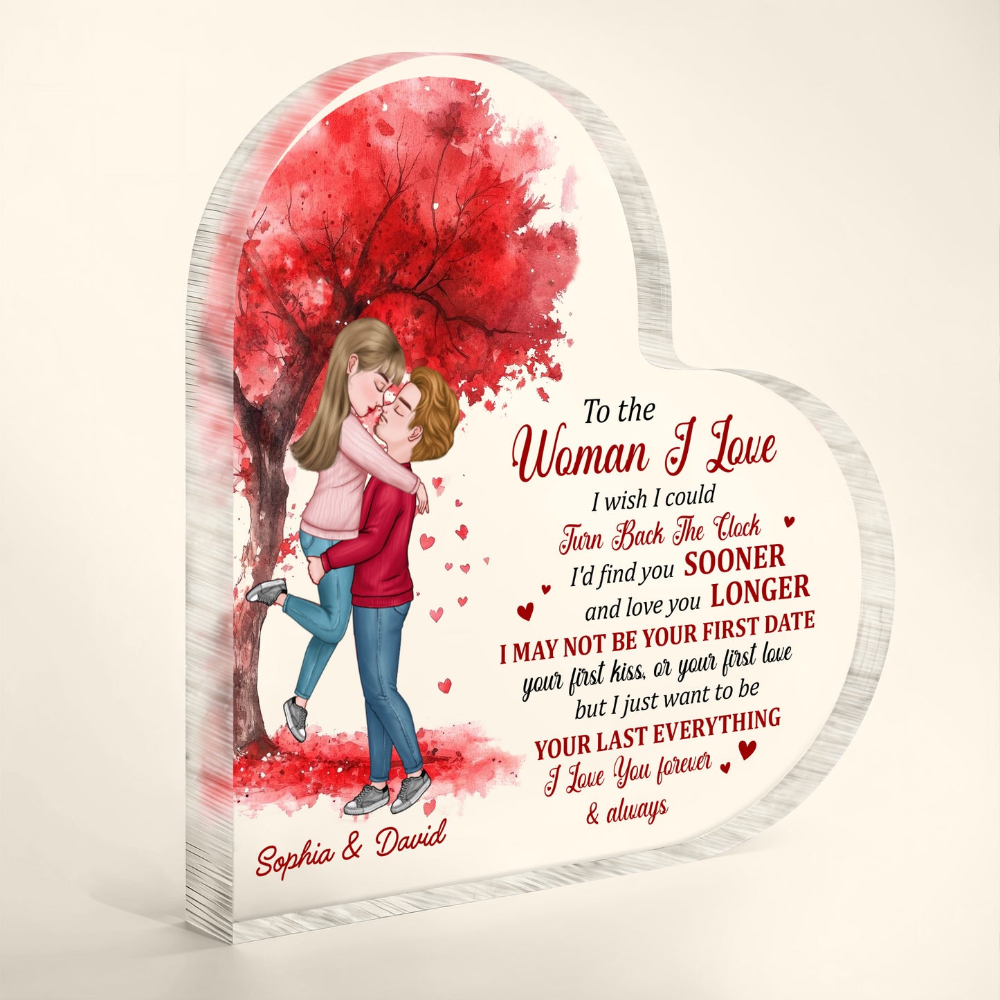 To The Woman I Love, Turn Back The Clock Romantic Heart Tree Design