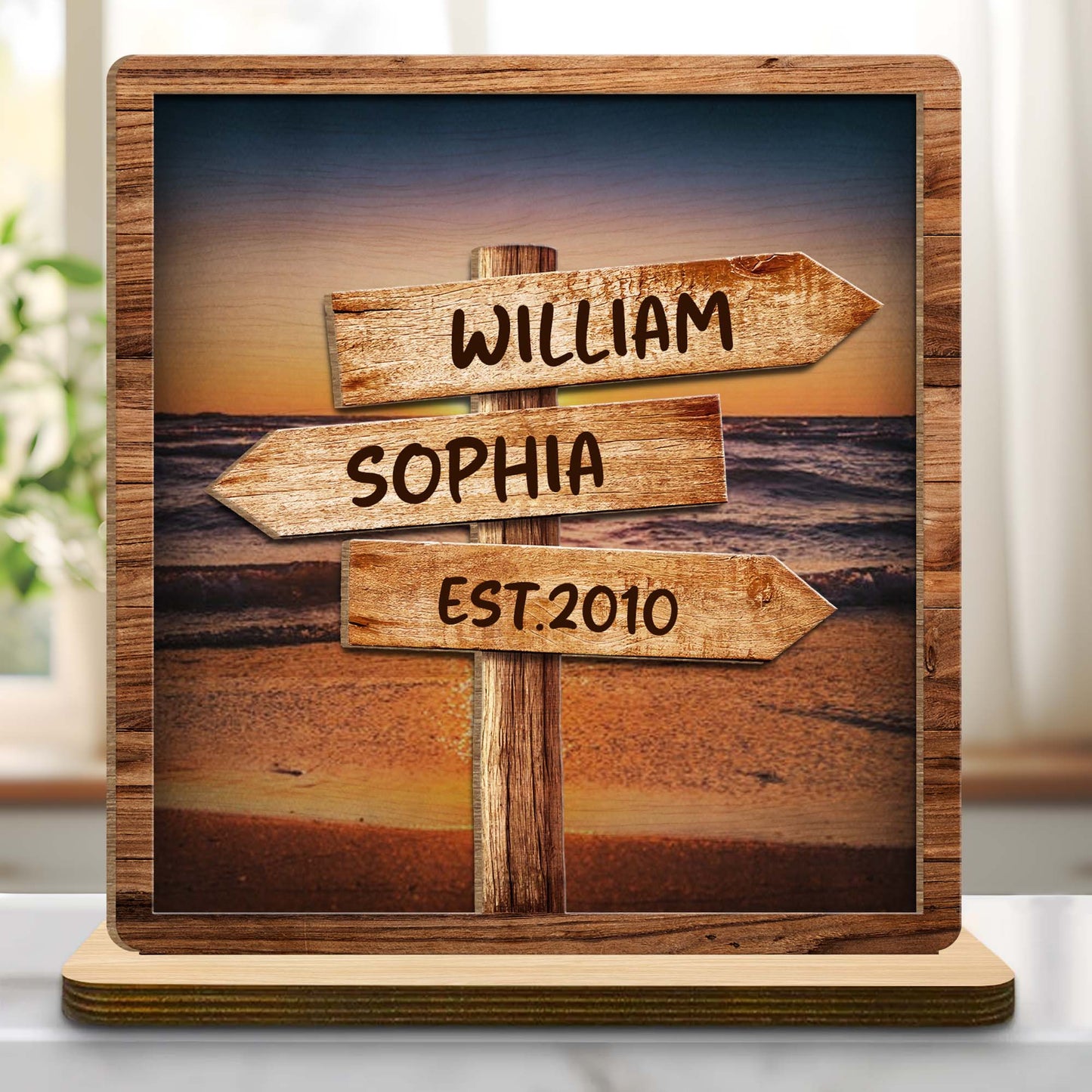 Follow Your Path Together Beach Scene Wooden Sign Plaque
