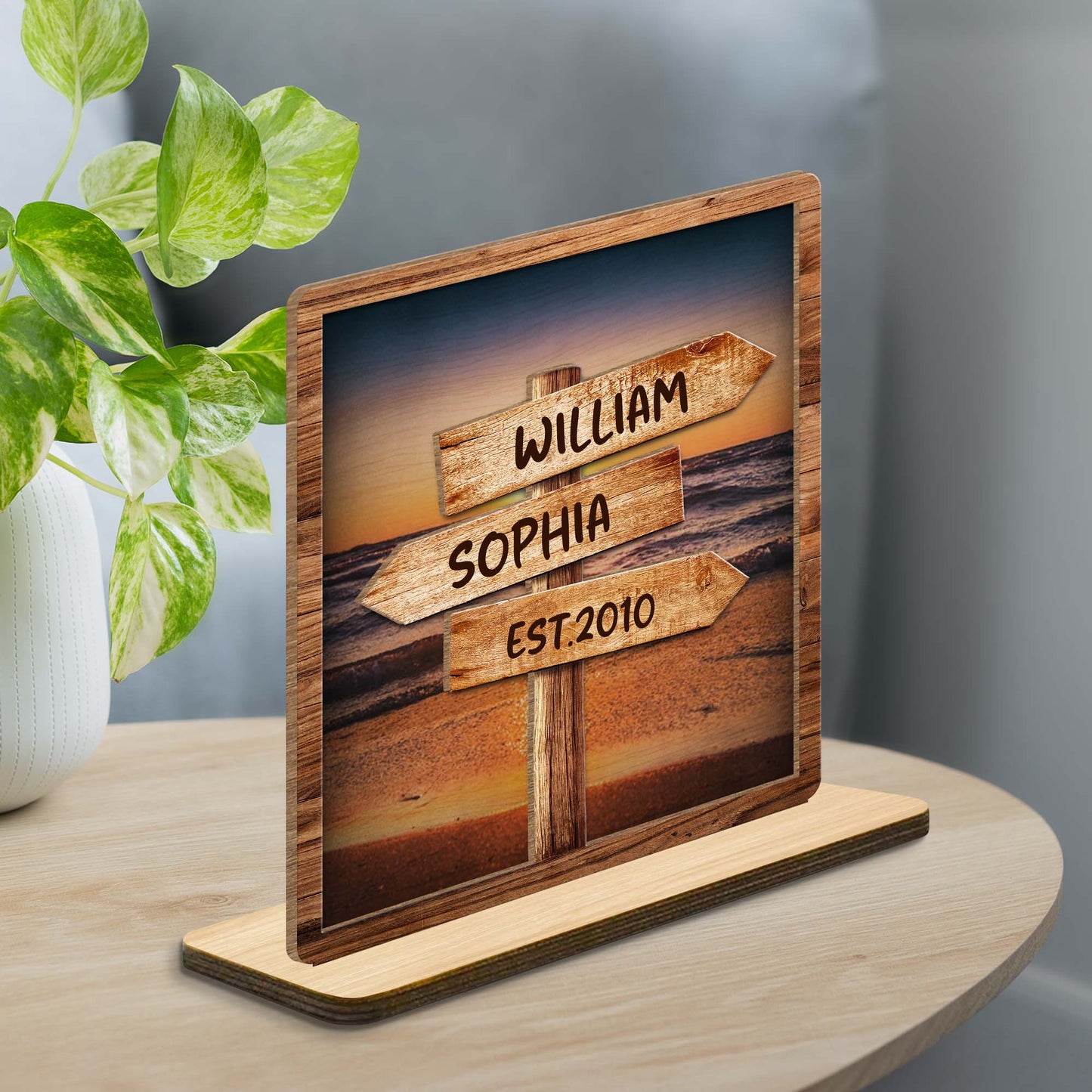 Follow Your Path Together Beach Scene Wooden Sign Plaque