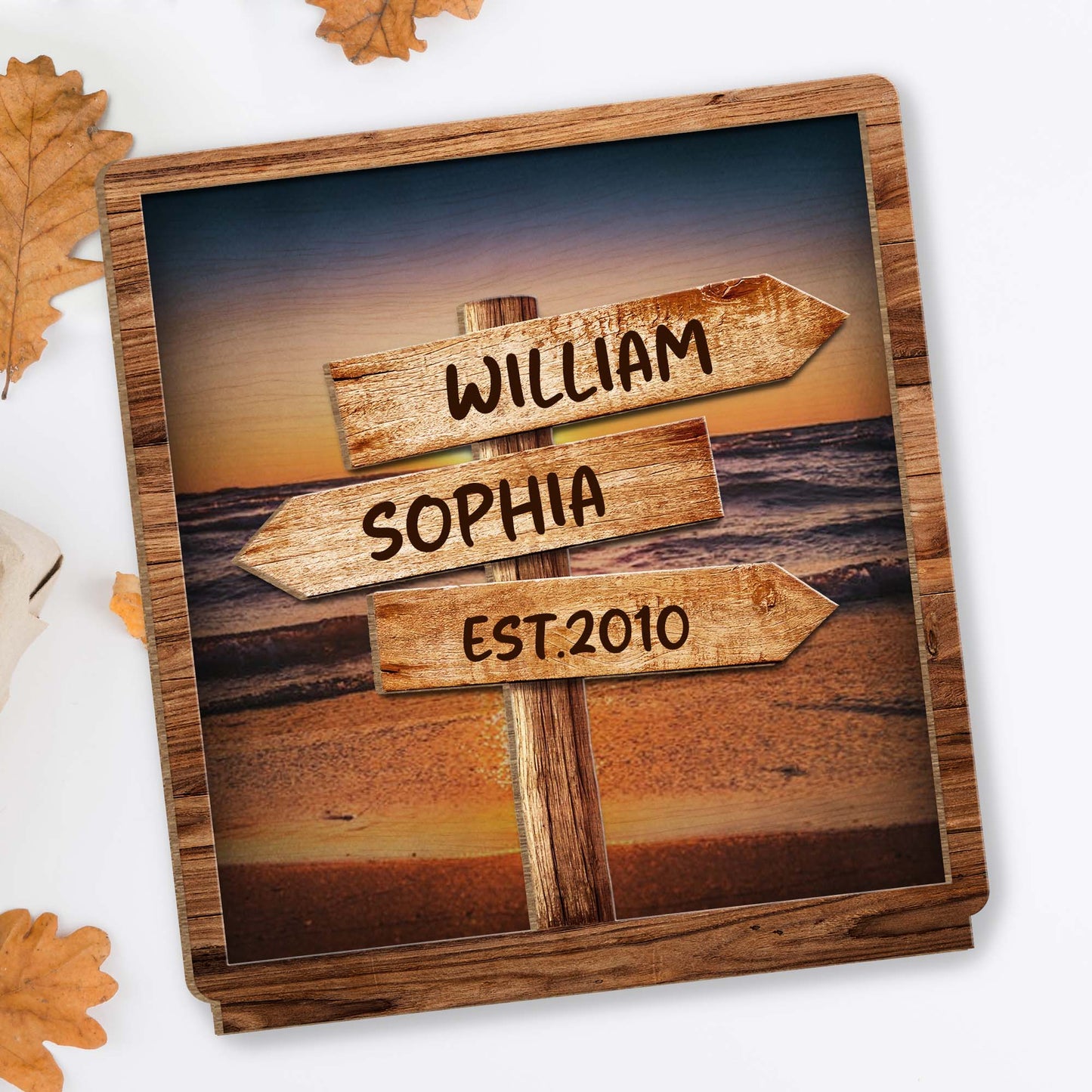 Follow Your Path Together Beach Scene Wooden Sign Plaque
