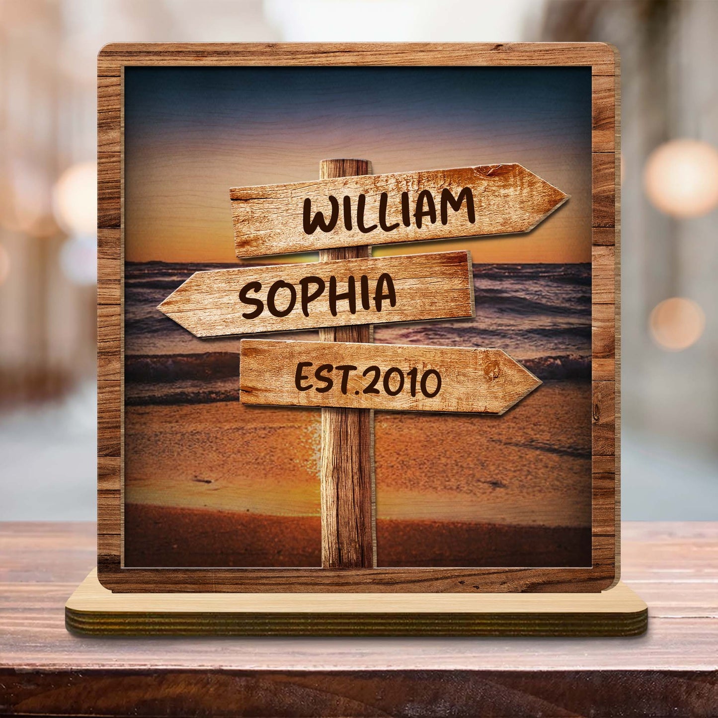 Follow Your Path Together Beach Scene Wooden Sign Plaque