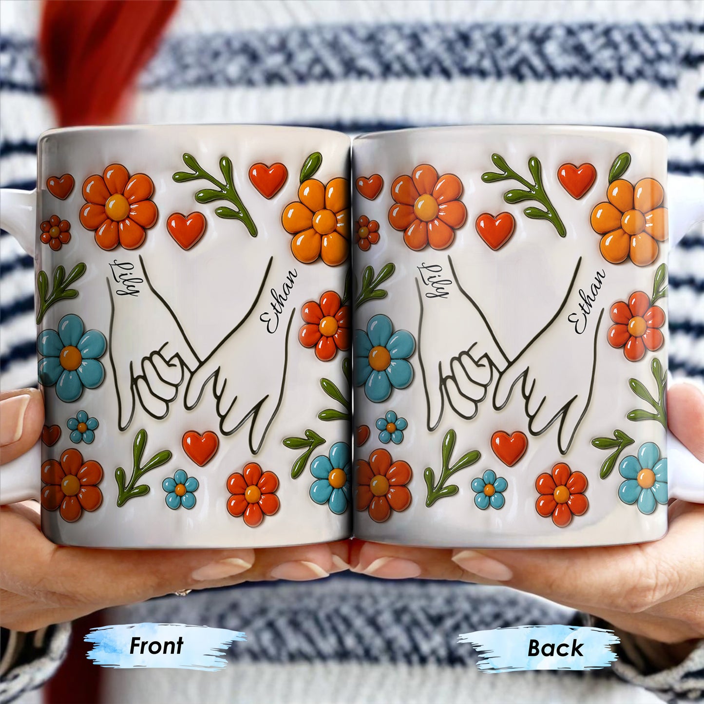 To Mom, Love Grows Here, Hands, Heart and Flowers
